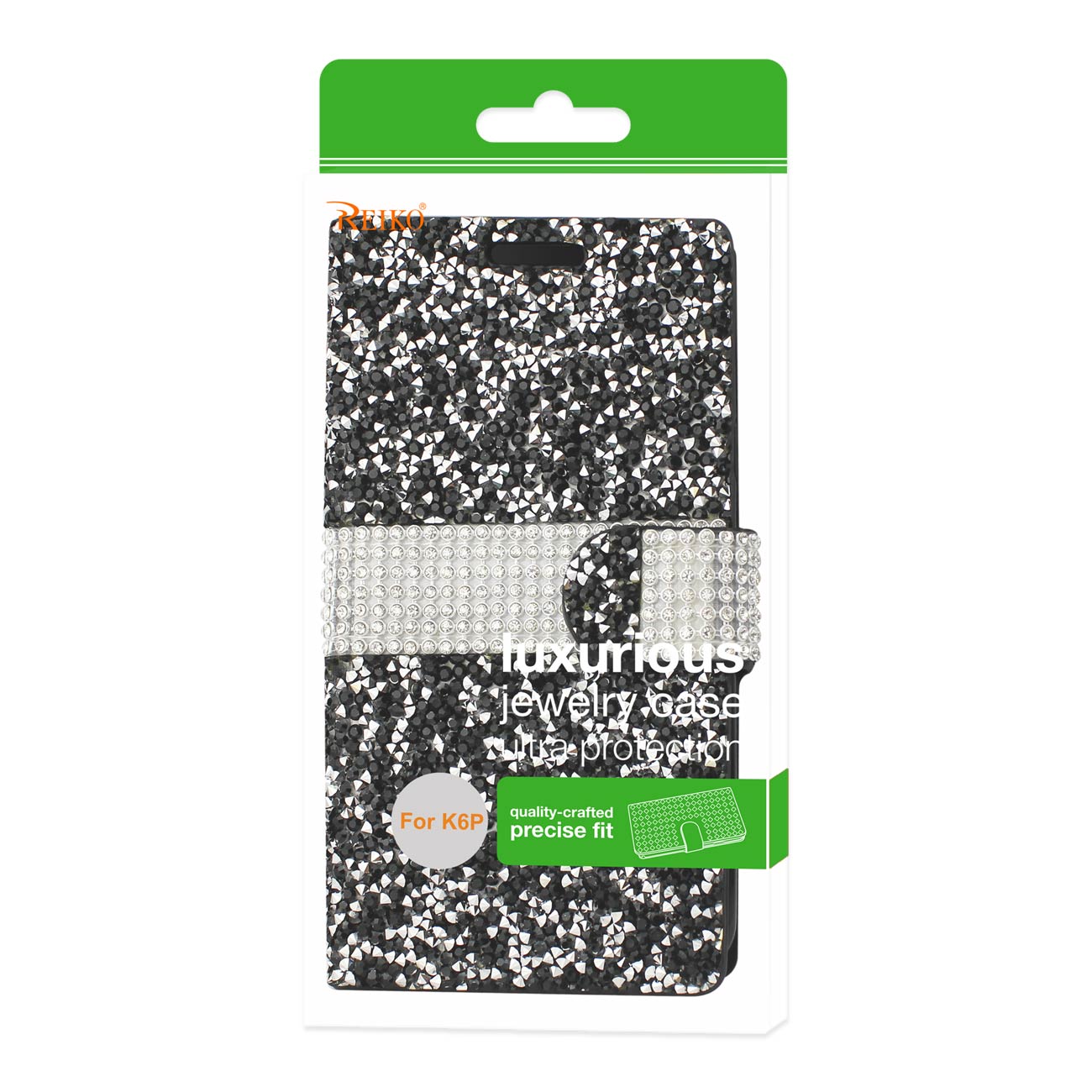 Wallet Case Diamond Rhinestone LG X Power/ K6 Black Color