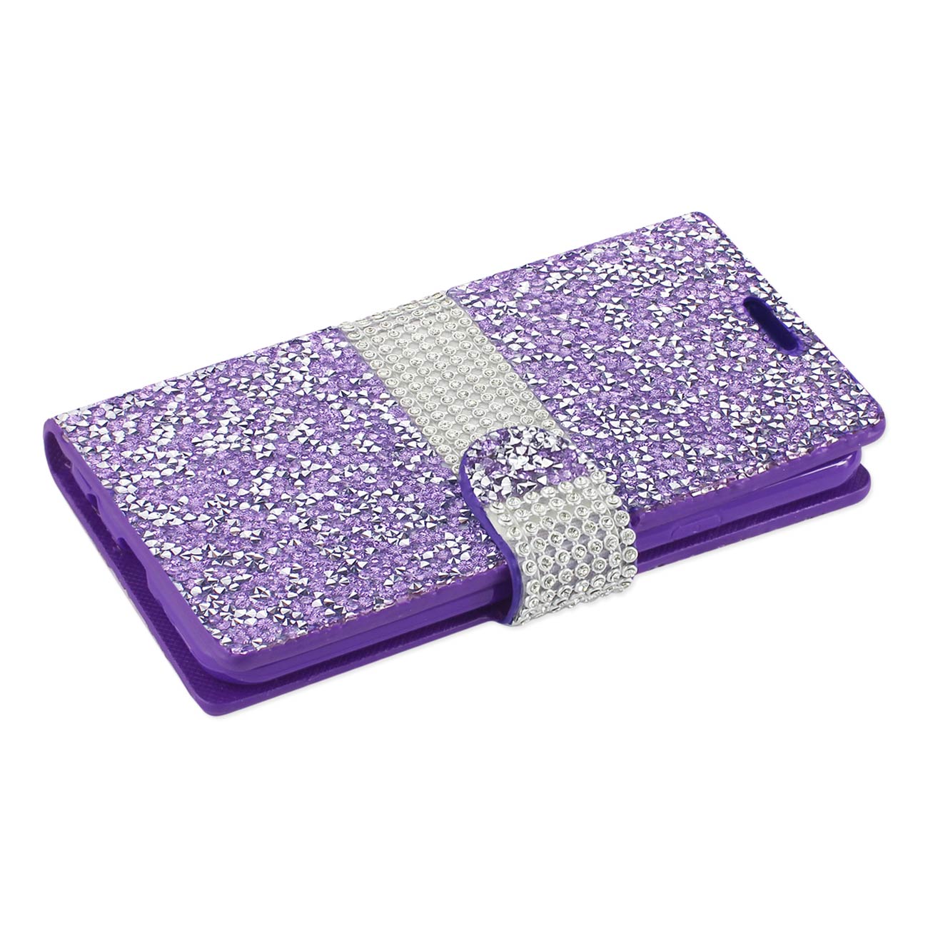 Wallet Case Diamond Rhinestone LG X Power/ K6 Purple Color