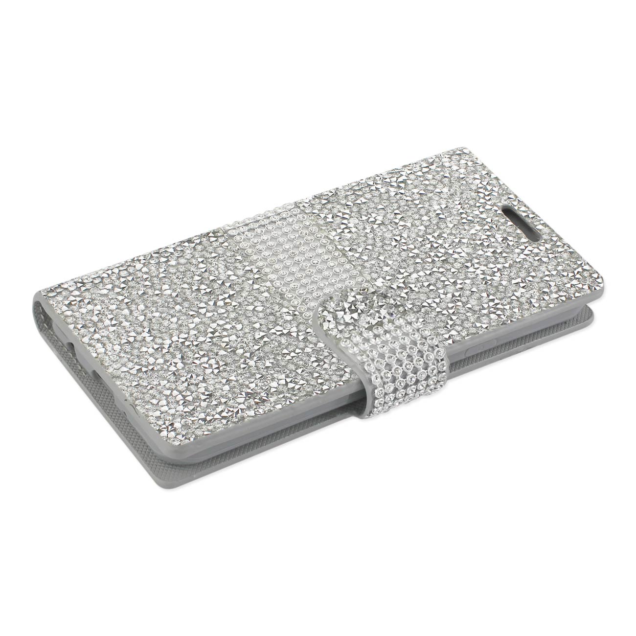 Wallet Case Diamond Rhinestone LG X Power/ K6 Silver Color
