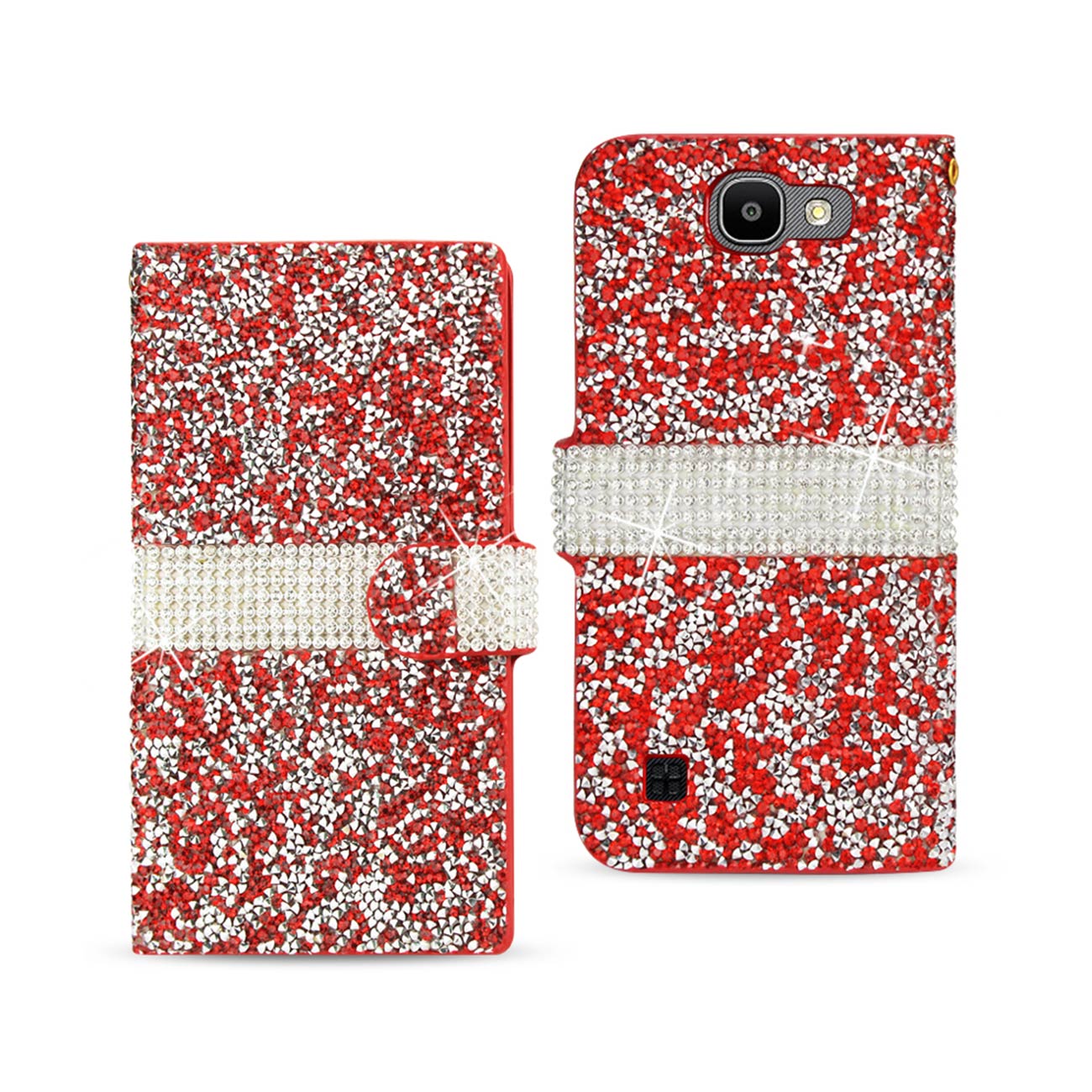 Wallet Case Diamond Rhinestone LG Spree Red Color