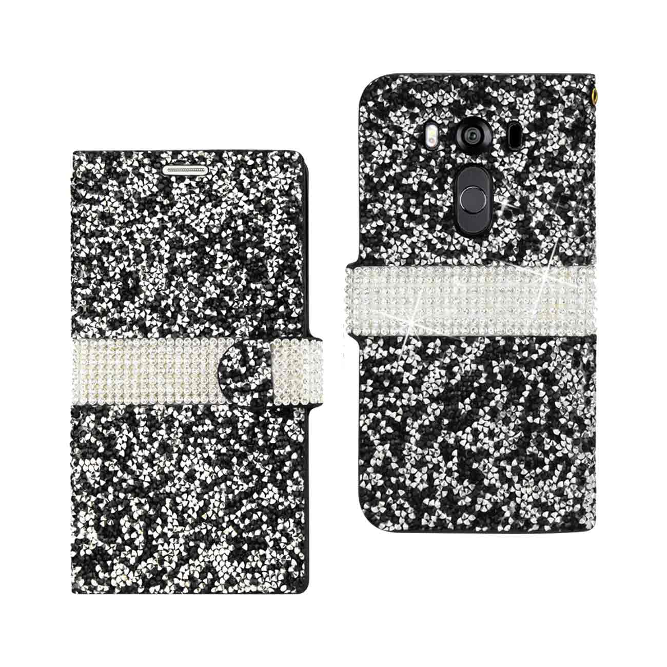 Wallet Case Diamond Rhinestone LG V10 Black Color