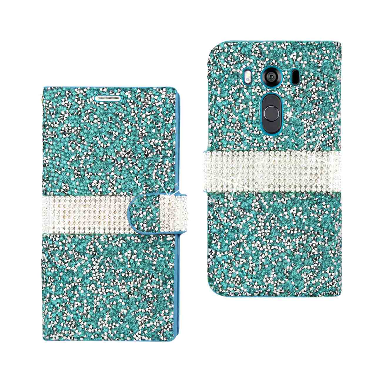 Wallet Case Diamond Rhinestone LG V10 Blue Color