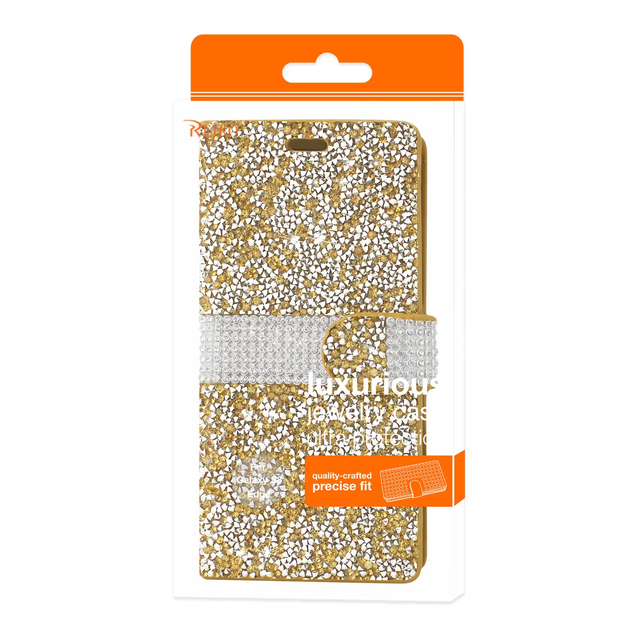 Wallet Case Diamond Rhinestone Samsung Galaxy S8 Edge / S8 Plus Gold Color