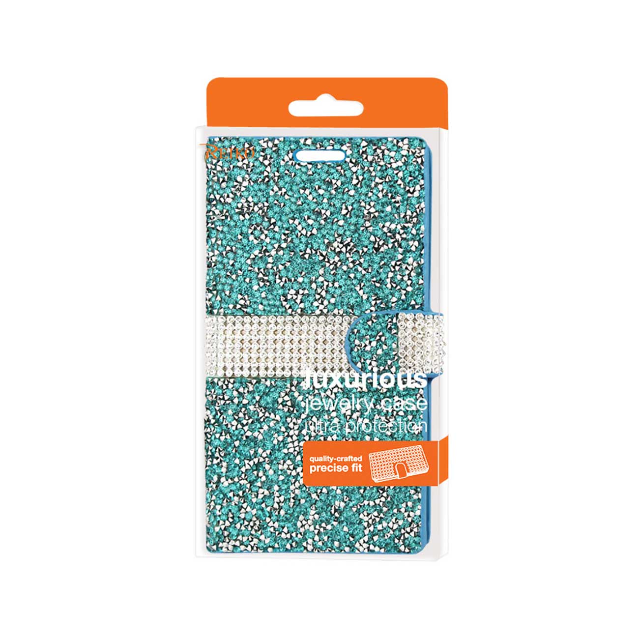 Wallet Case Diamond Rhinestone Samsung Galaxy J3 Blue Color