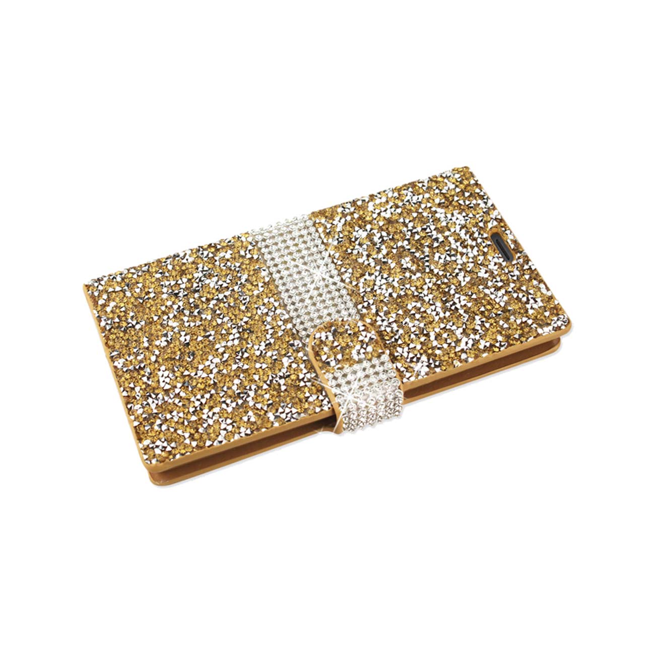 Wallet Case Diamond Rhinestone Samsung Galaxy J3 Gold Color