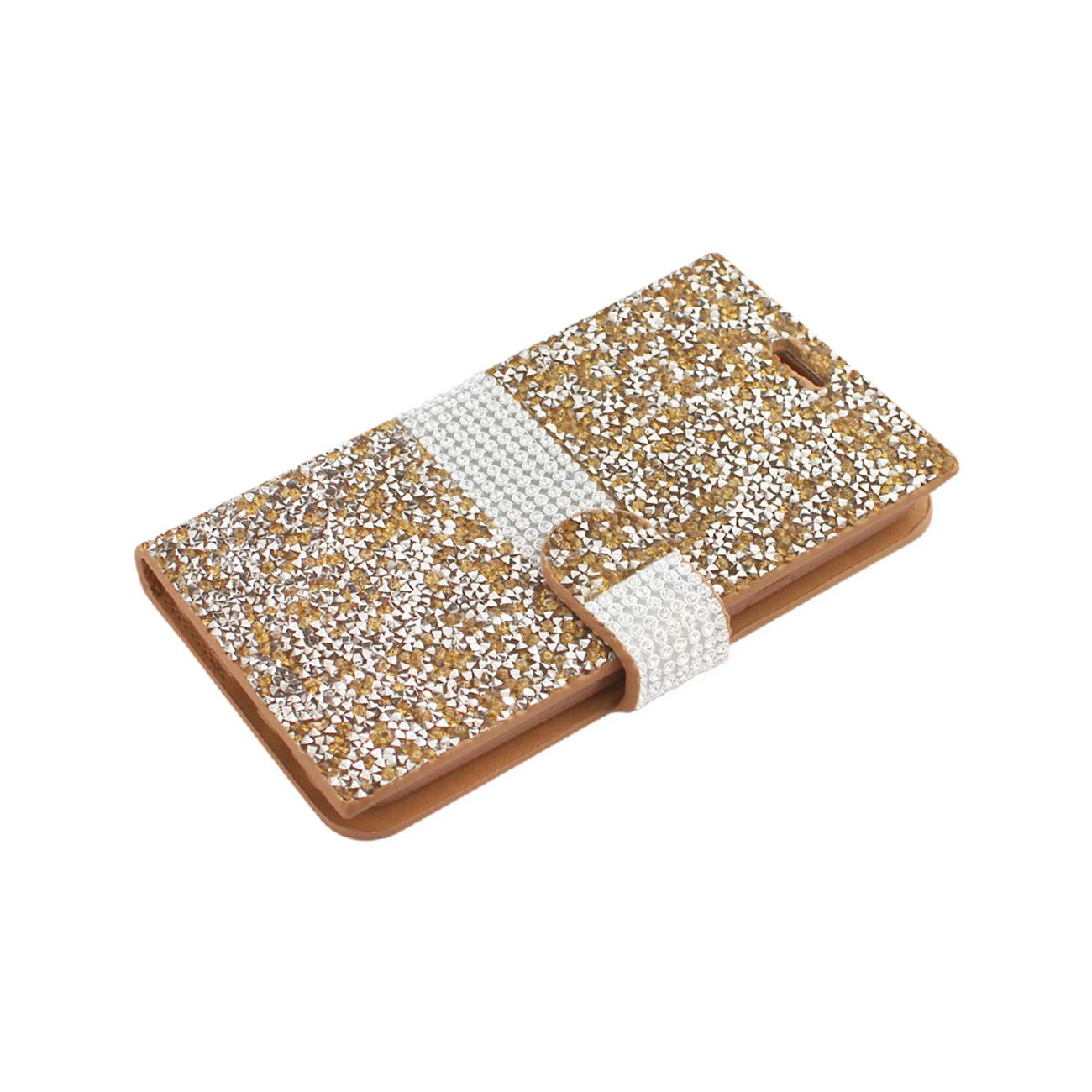 Wallet Case Diamond Rhinestone Samsung Galaxy J7 Gold Color