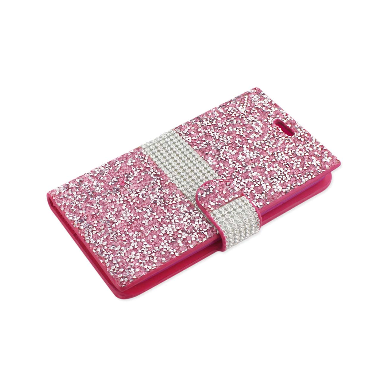 Wallet Case Diamond Rhinestone Samsung Galaxy J7 Pink Color
