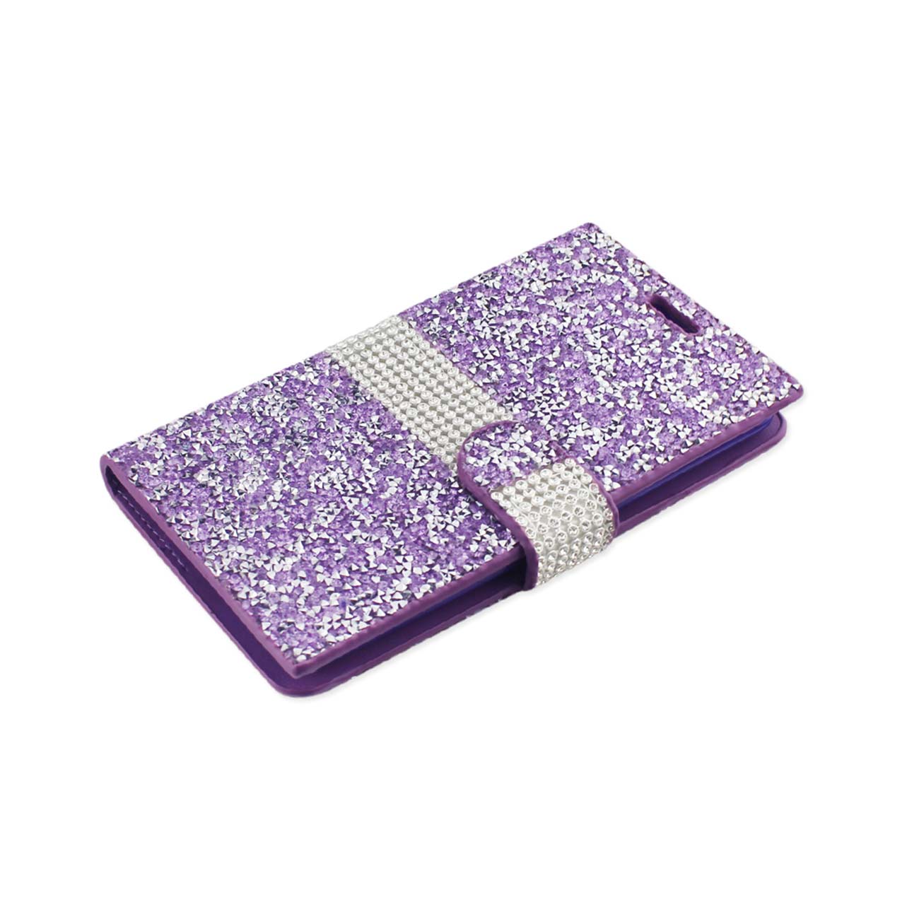 Wallet Case Diamond Rhinestone Samsung Galaxy J7 Purple Color