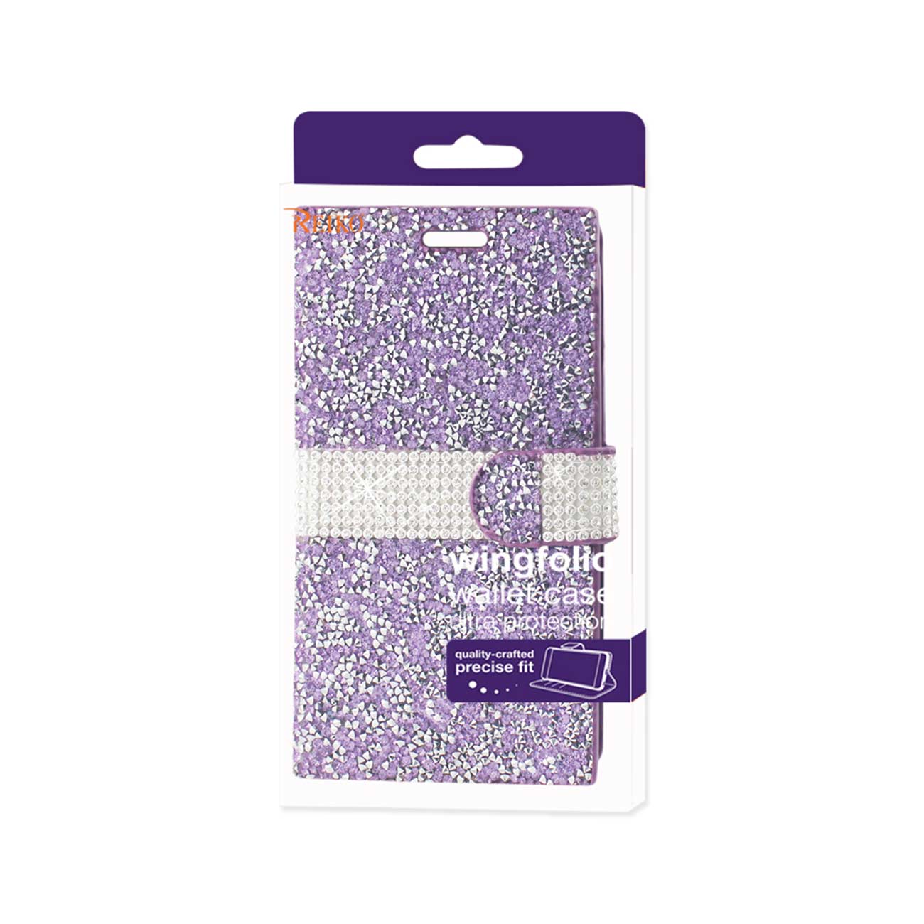Wallet Case Diamond Rhinestone Samsung Galaxy J7 Purple Color