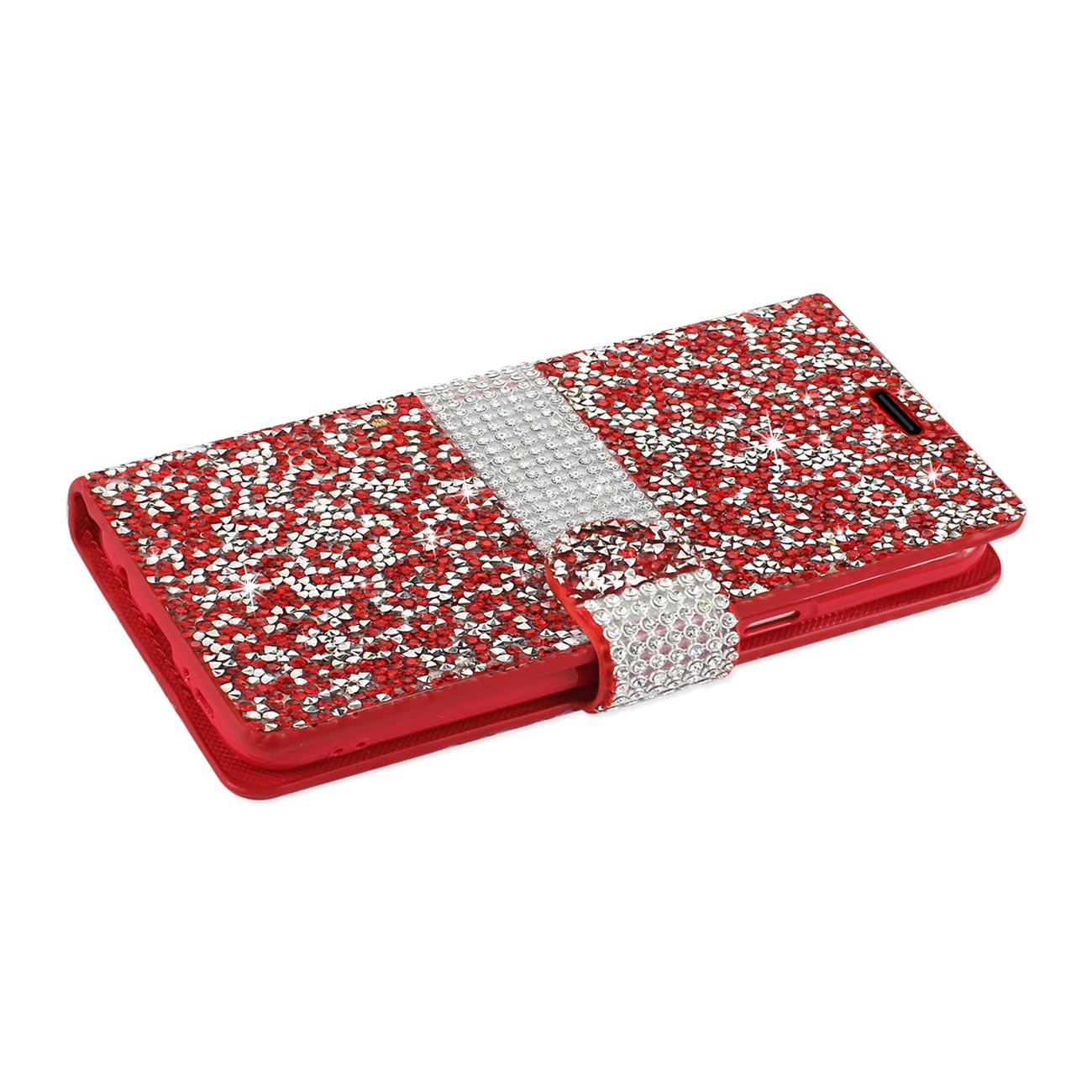 Wallet Case Diamond Rhinestone Samsung Galaxy S8/ SM Red Color