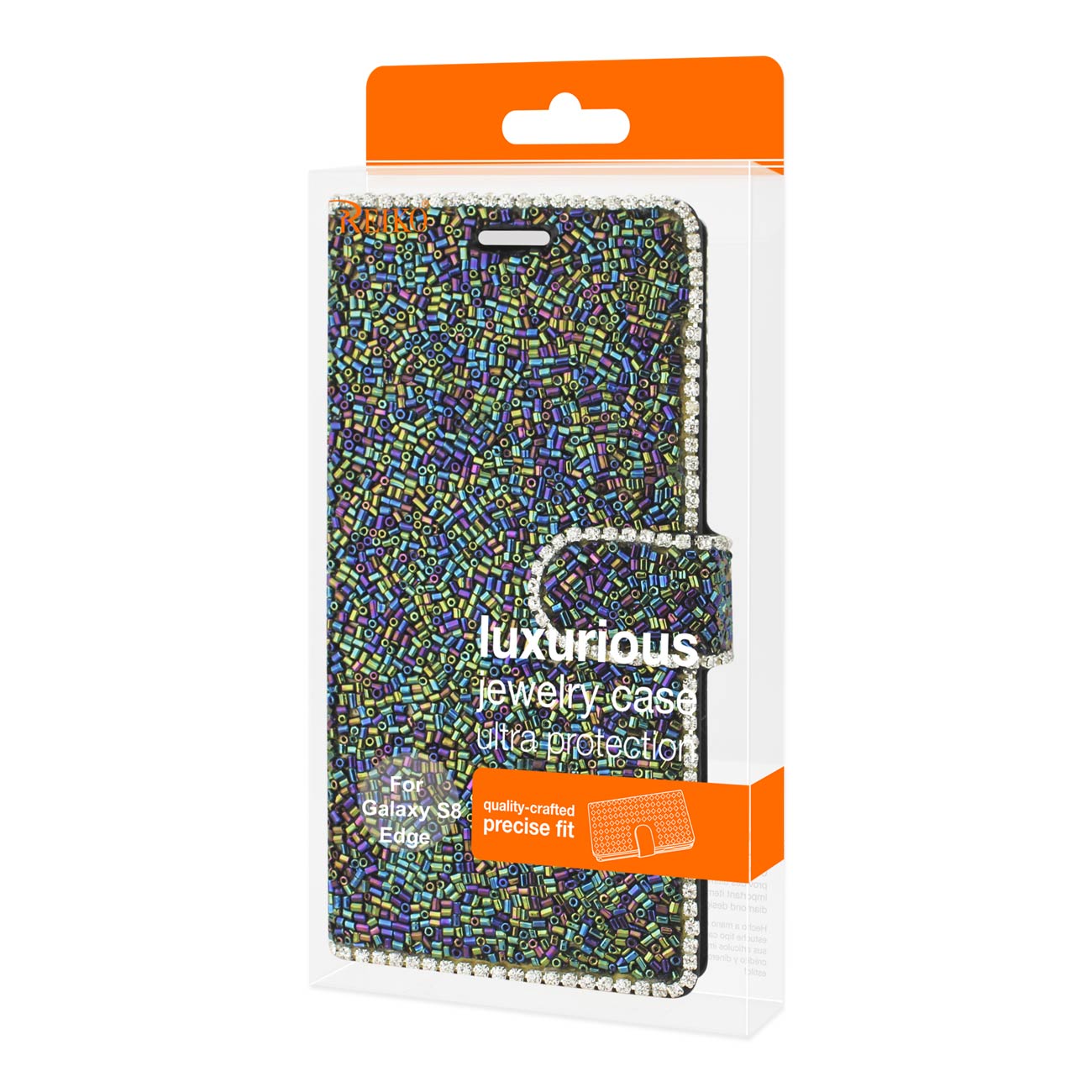Wallet Case Bead Diamond Samsung Galaxy S8 Edge/ S8 Plus Black Color