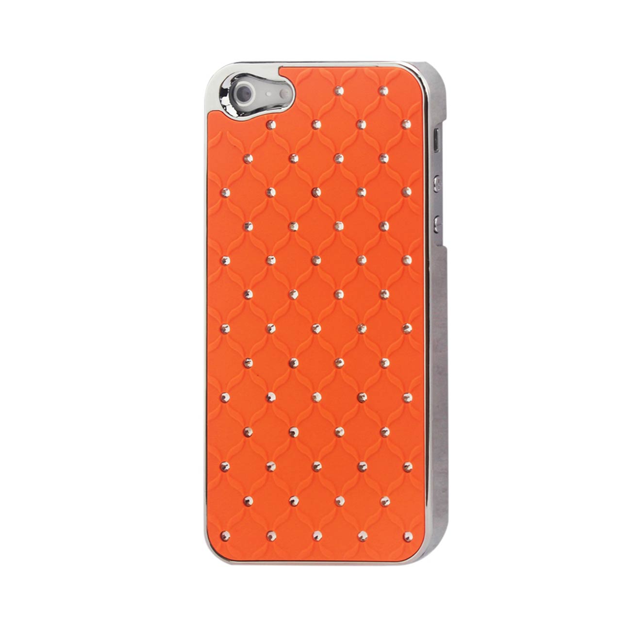 Case Metal Plated Jewelry Diamond Studs iPhone 5/ 5S/ SE Orange Color