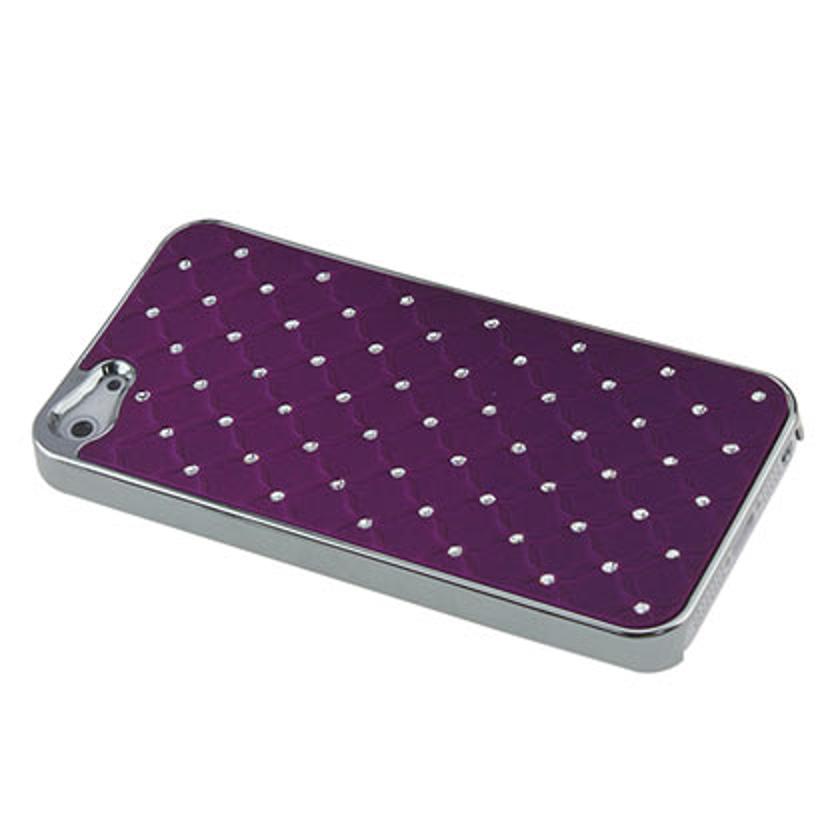 Case Metal Plated Jewelry Diamond Studs iPhone 5/ 5S/ SE Purple Color