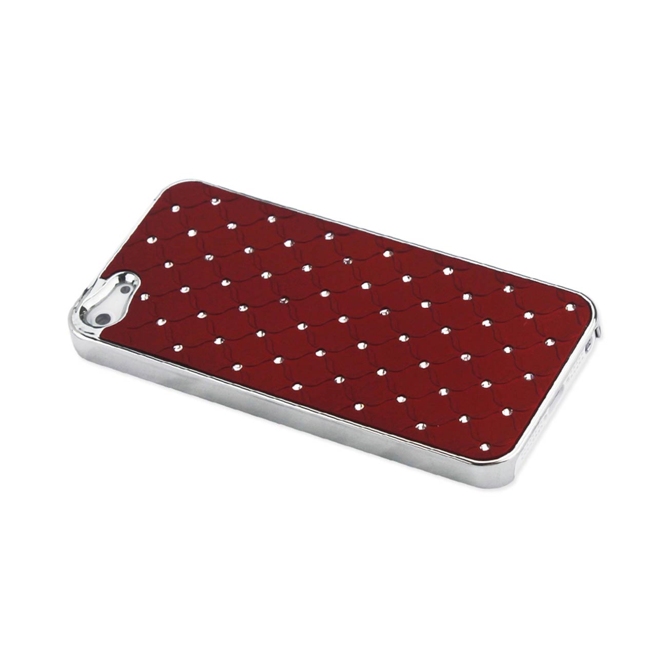 Case Metal Plated Jewelry Diamond Studs iPhone 5/ 5S/ SE Red Color
