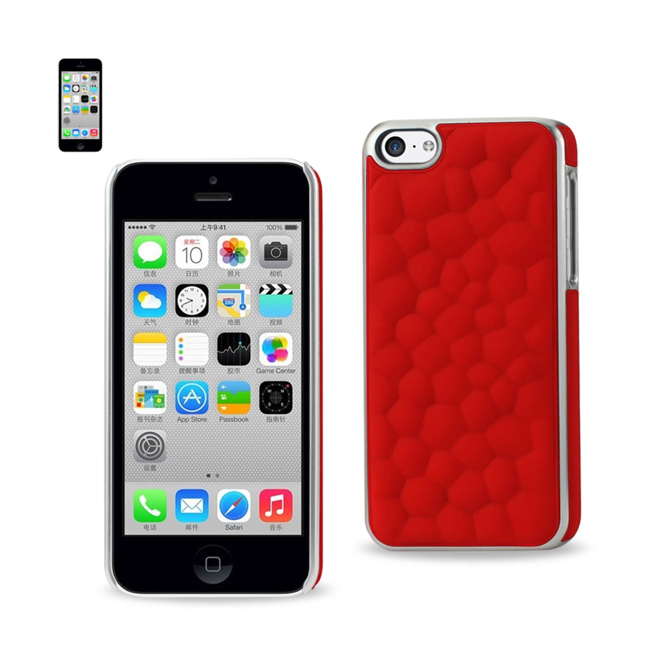 Case Bubble Metal Plated iPhone SE/ 5S/ 5 Red Color