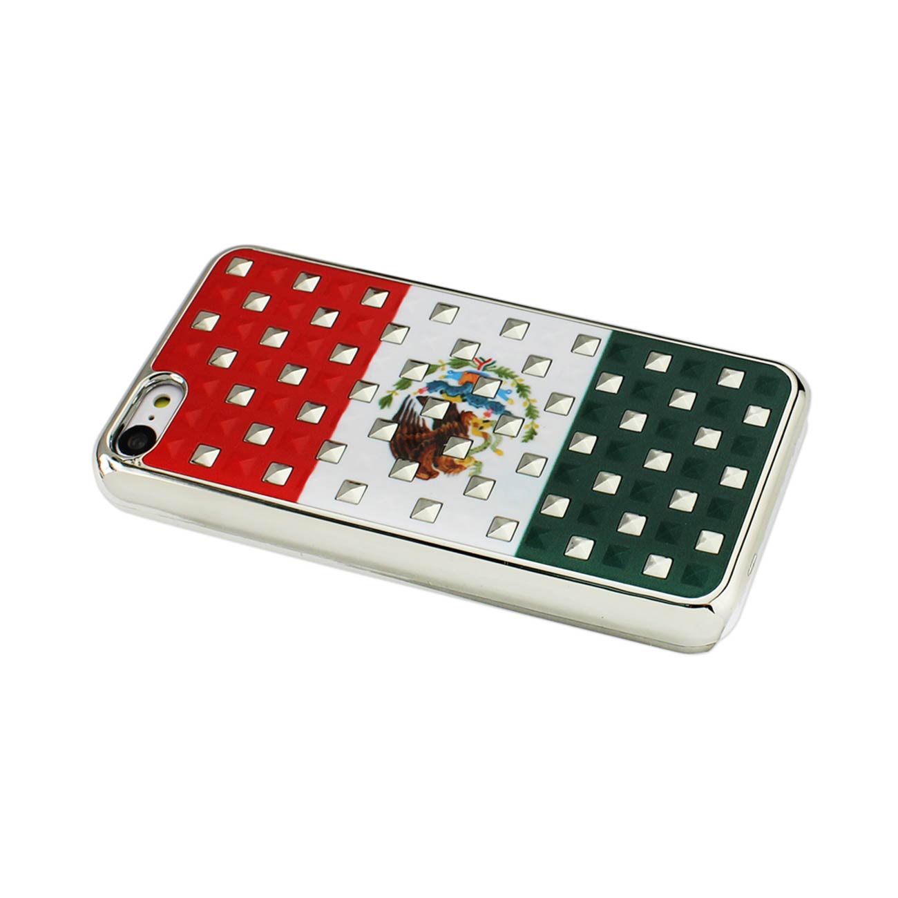 Case Studded Plating Rivets Mexican Flag Design iPhone 5C Mix Color