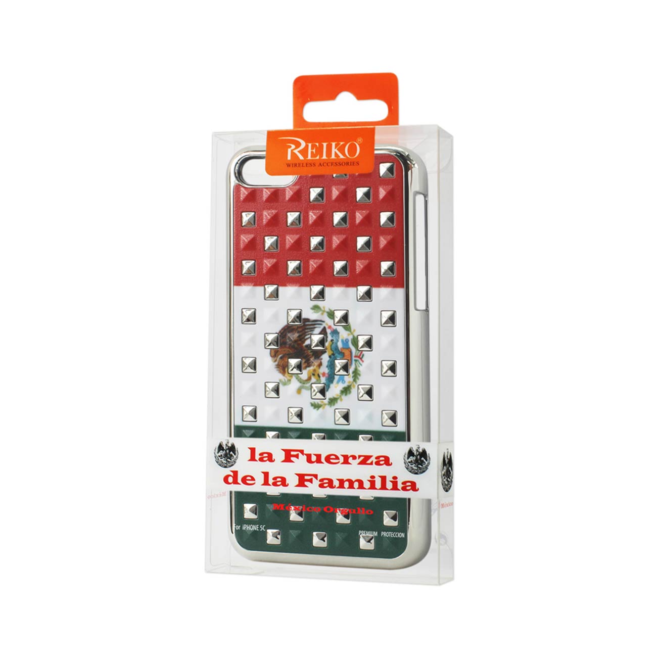 Case Studded Plating Rivets Mexican Flag Design iPhone 5C Mix Color