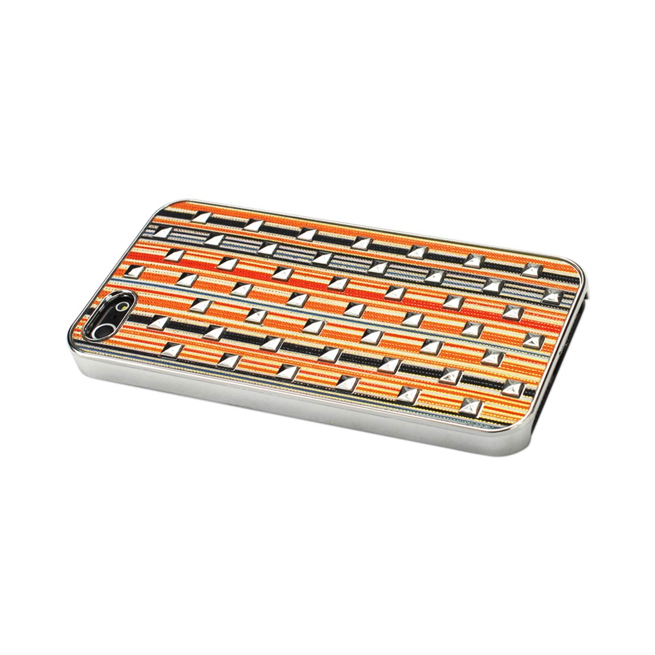 Case Studded Plating Rivets Stripes Design iPhone SE/ 5S/ 5 Gold Color