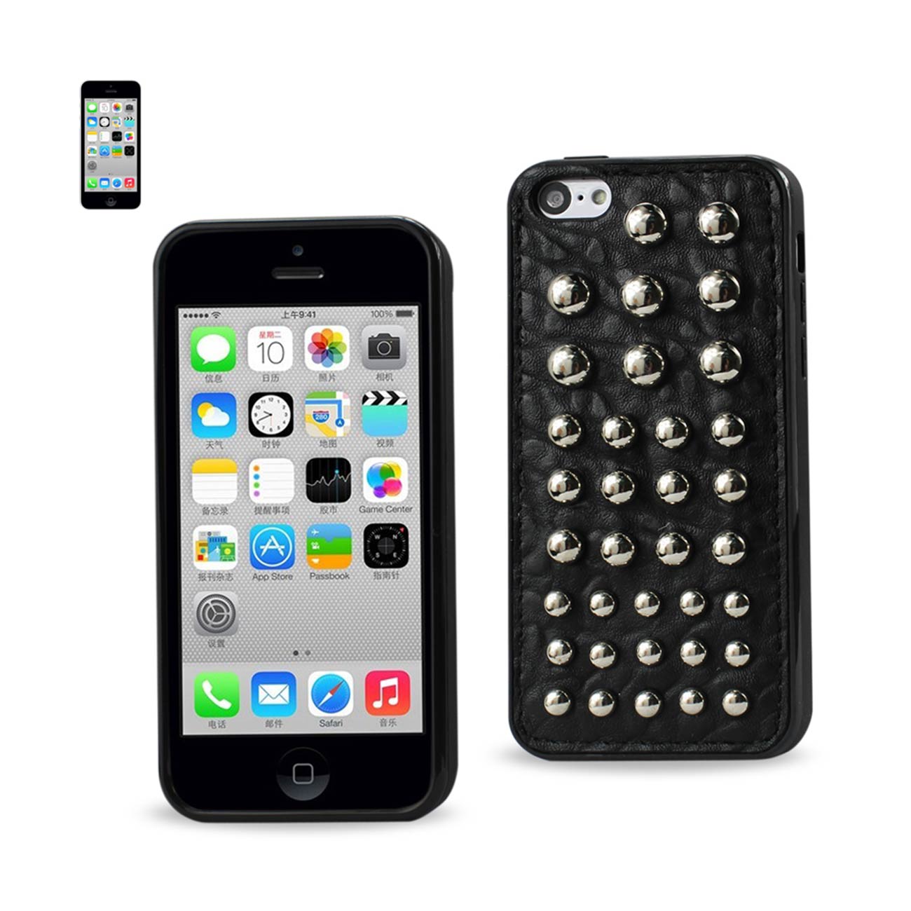 iPhone 5C Sphere Studded Case In Black