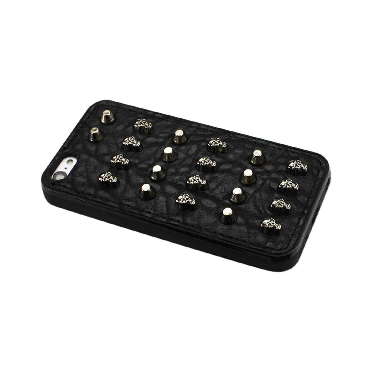 iPhone 5C Sphere And Skull Studded Case In Black