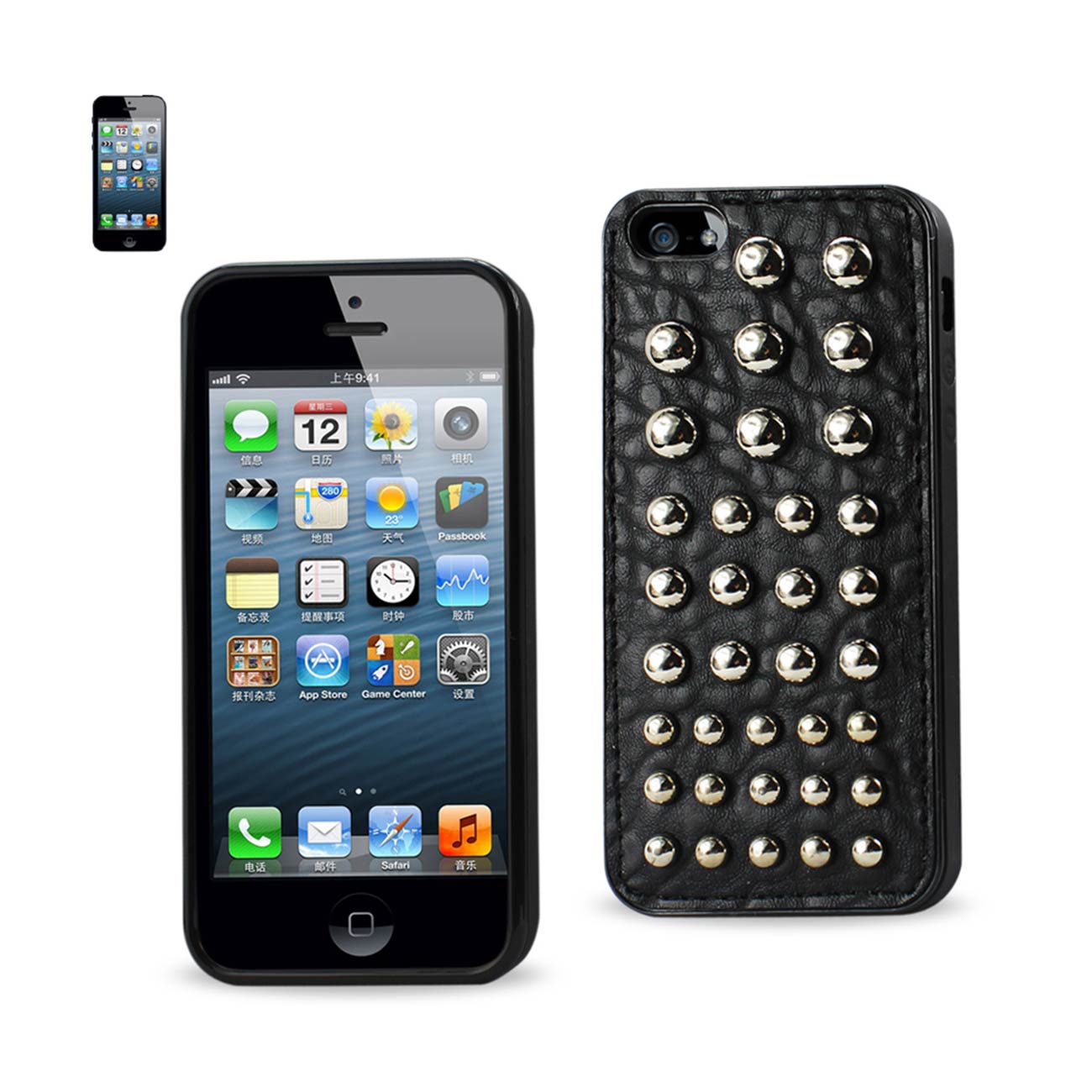 iPhone 5/ iPhone Ses Sphere Studded Case In Black