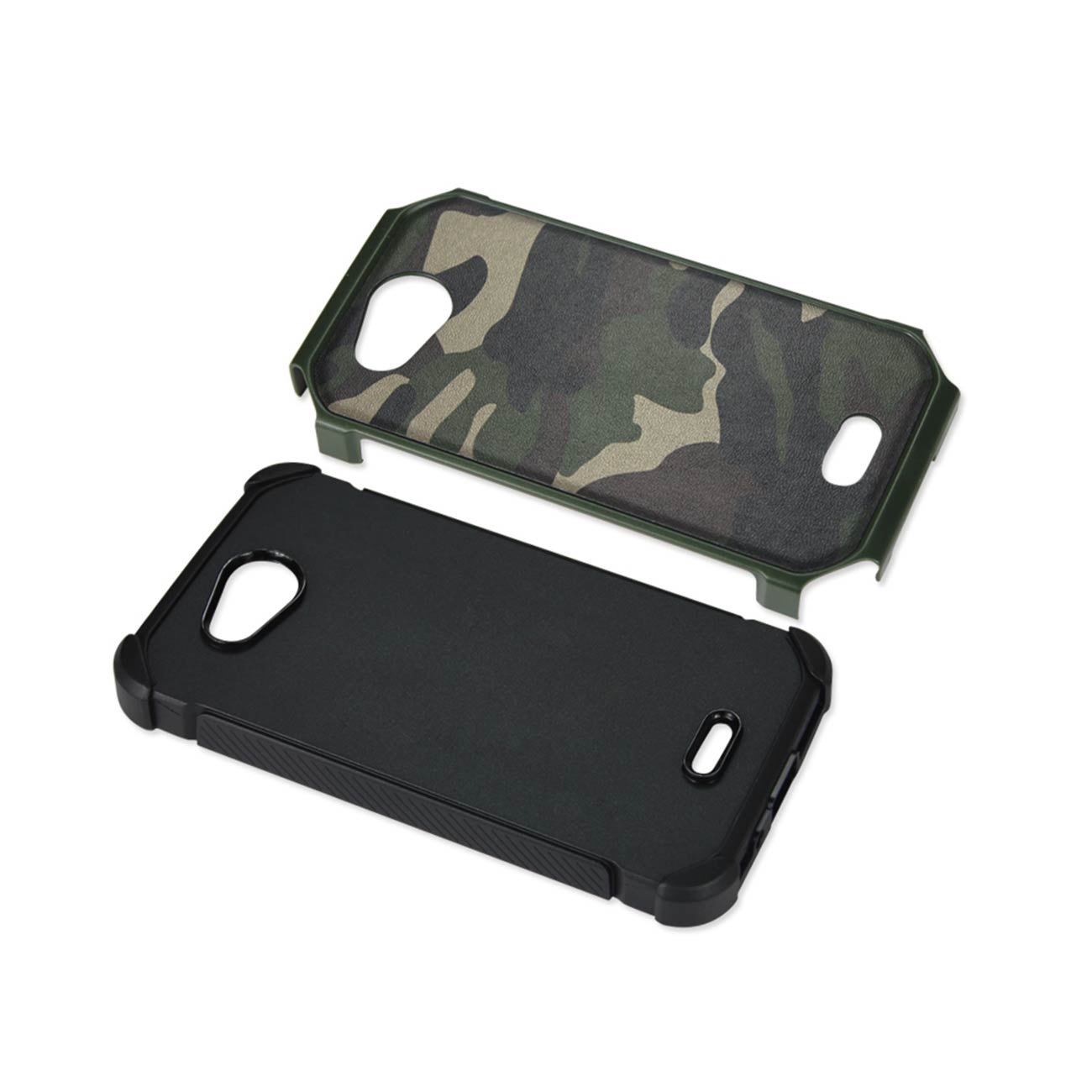 Kyocera Hydro Wave Hybrid Leather Camouflage Case In Army Green