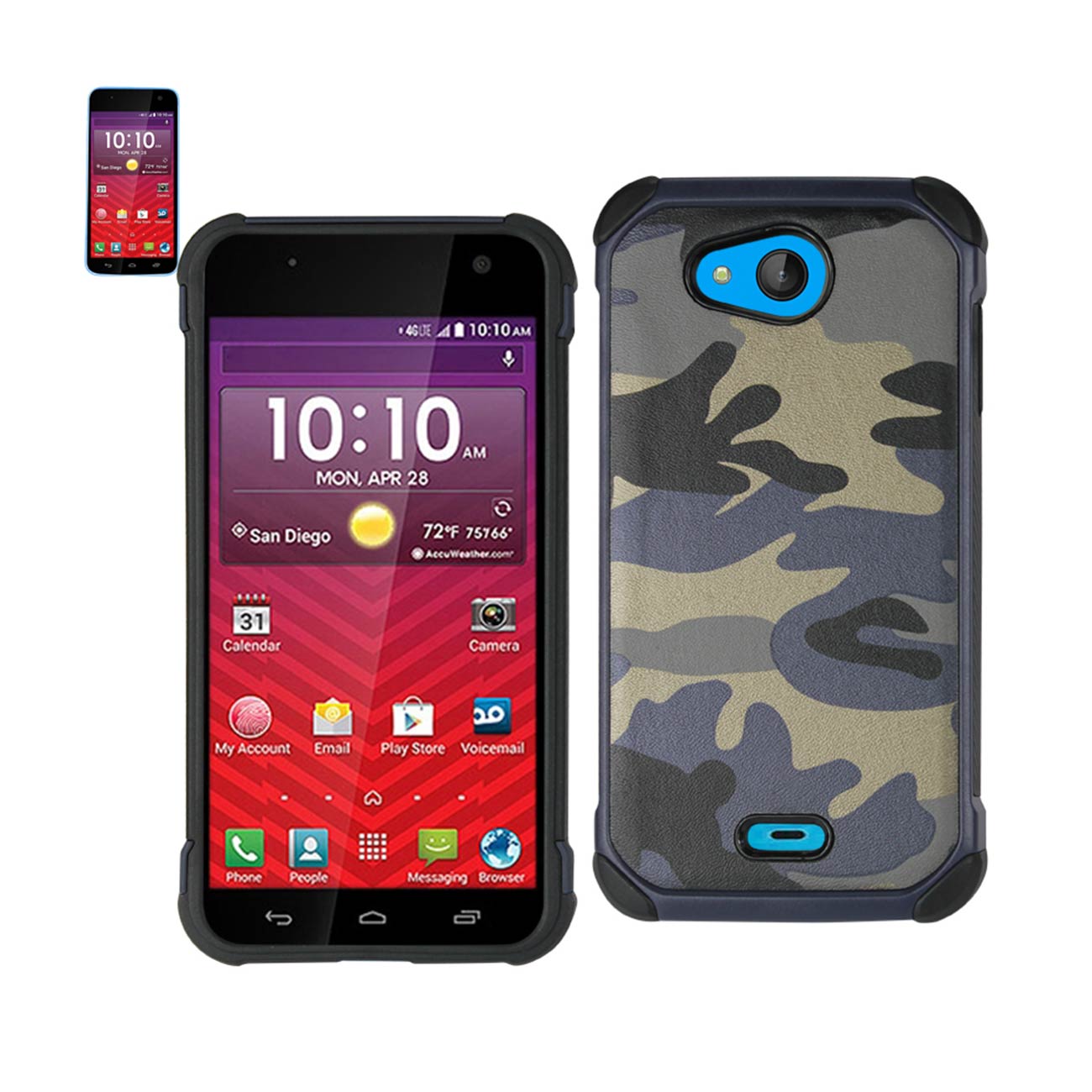 Kyocera Hydro Wave Hybrid Leather Camouflage Case In Army Navy