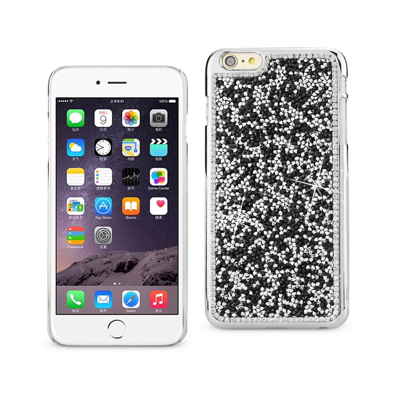 iPhone 6S Plus Jewelry Bling Rhinestone Case In Black