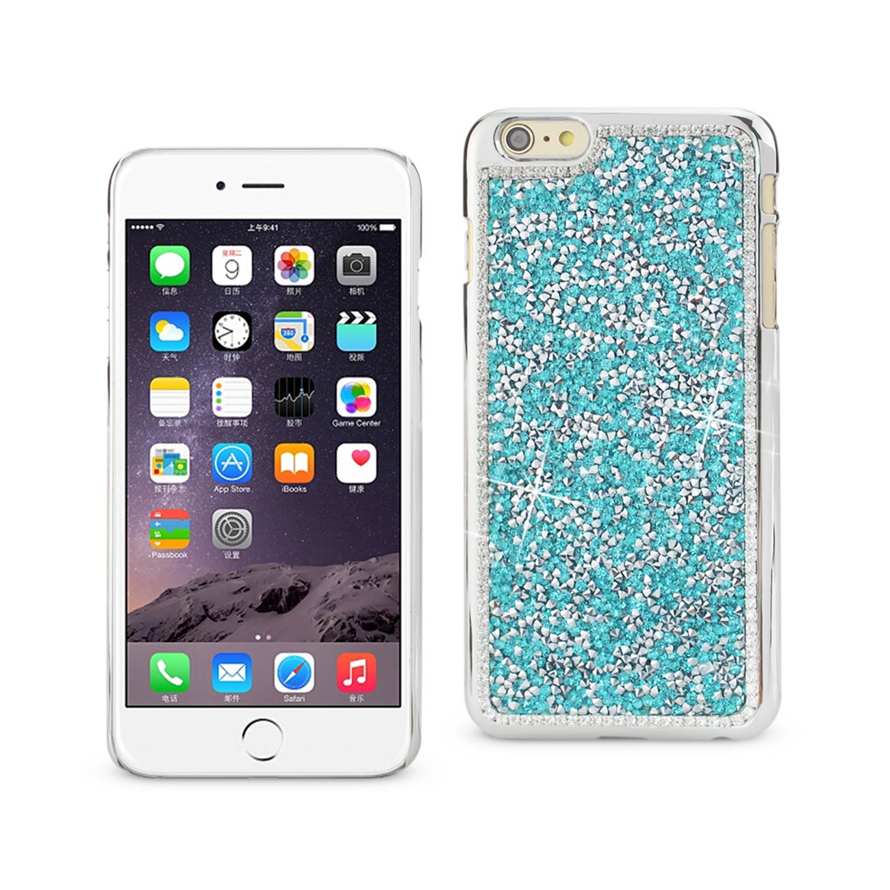 iPhone 6S Plus Jewelry Bling Rhinestone Case In Blue