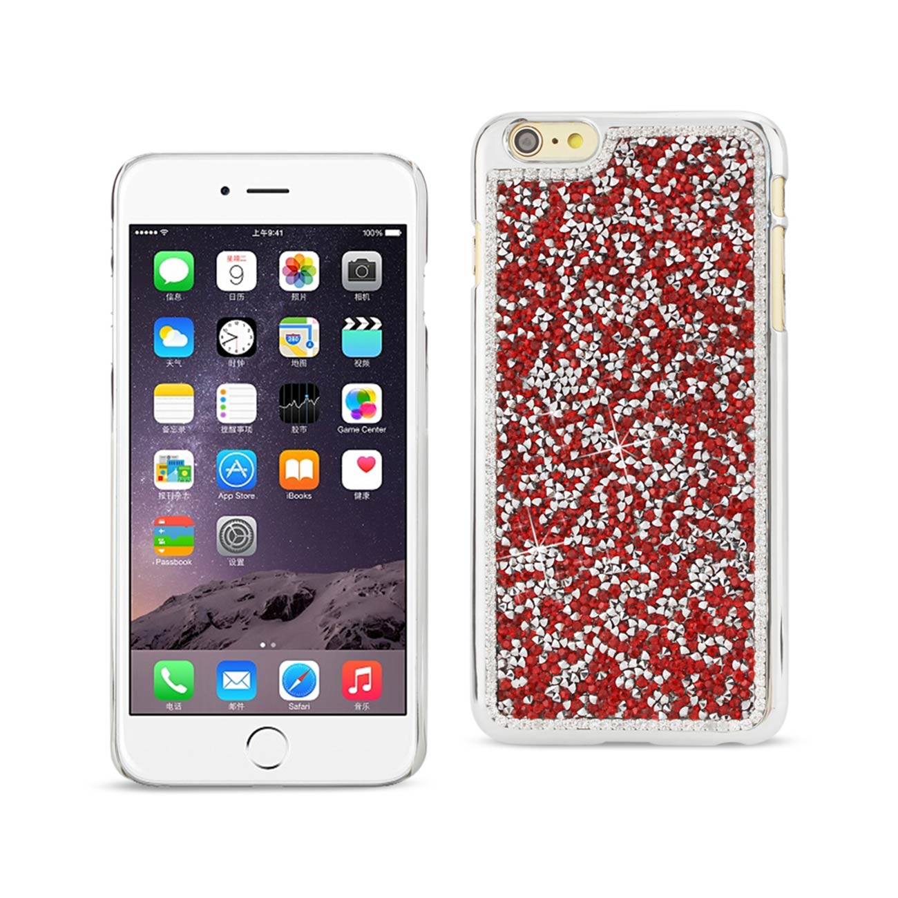 iPhone 6 Plus/ 6S Plus Jewelry Bling Rhinestone Case In Red
