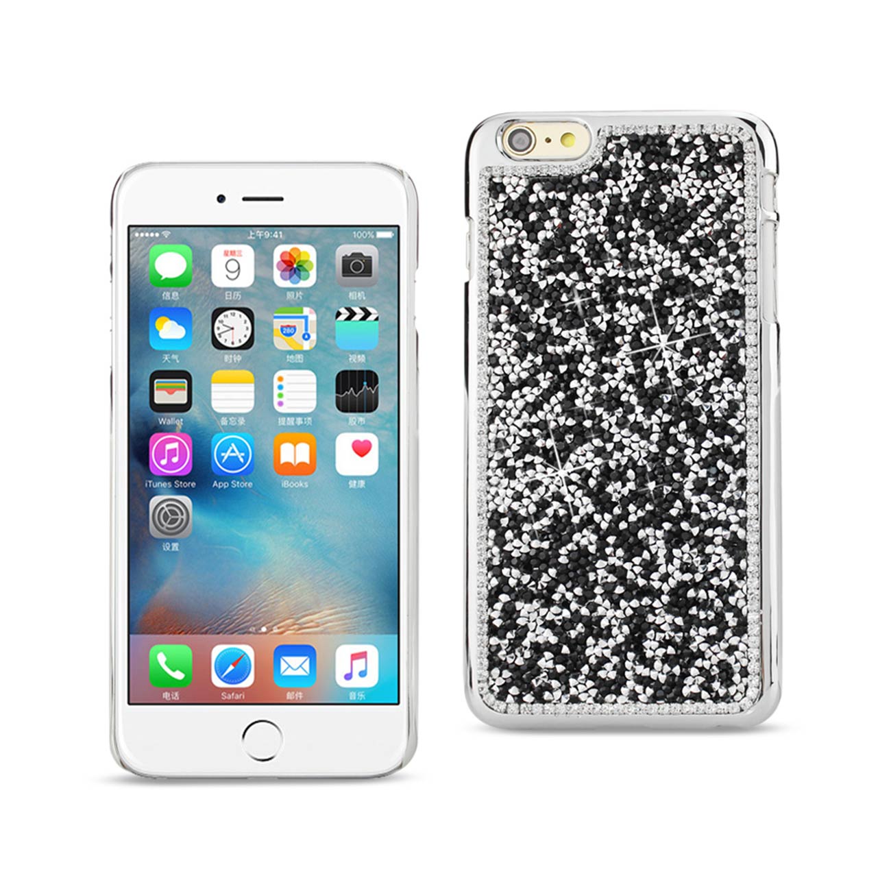 iPhone 6S/ iPhone 6 Jewelry Bling Rhinestone Case In Black