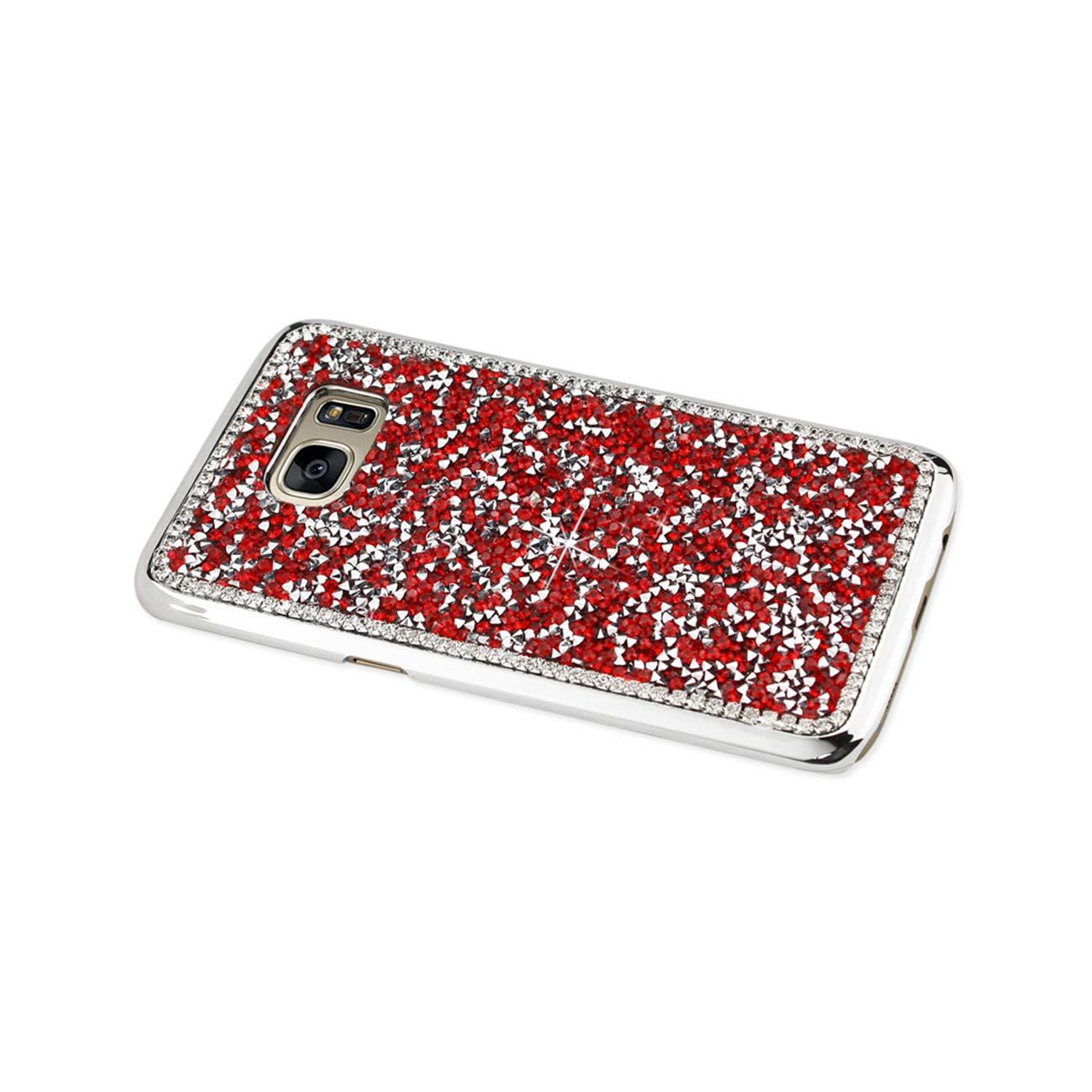 Case Jewelry Bling Rhinestone Samsung Galaxy S7 Edge Red Color