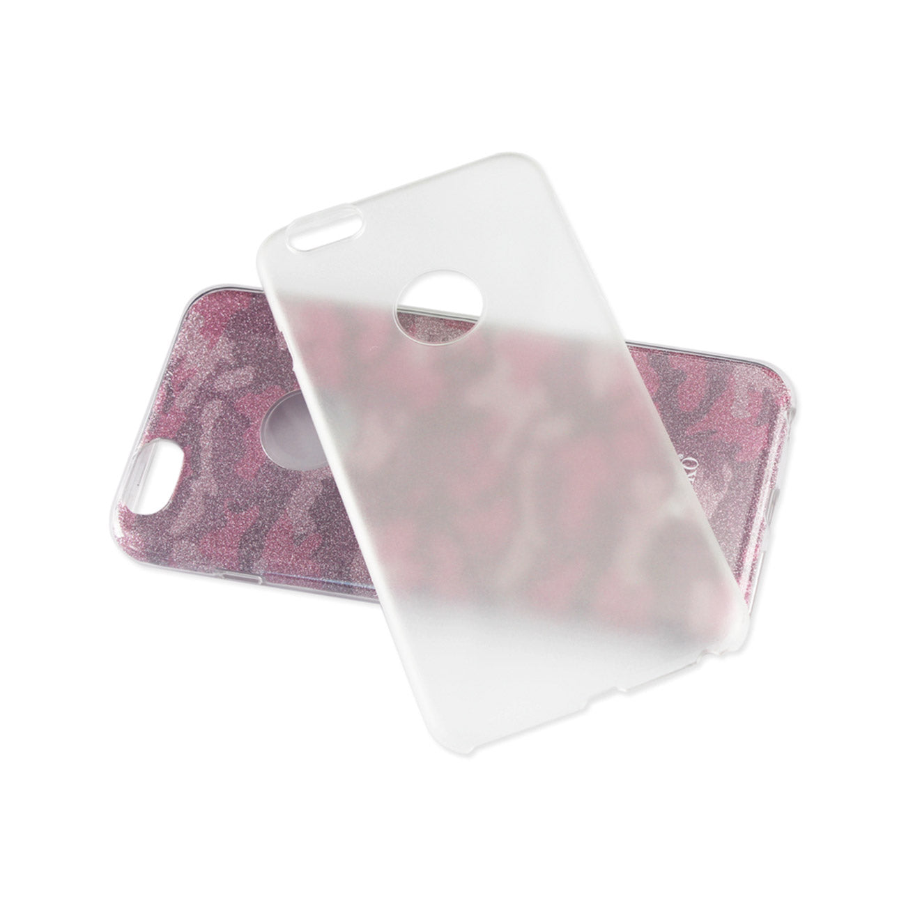 Case Hybrid Shine Glitter Shimmer iPhone 6 Plus/ 6S Plus Camouflage Hot Pink Color