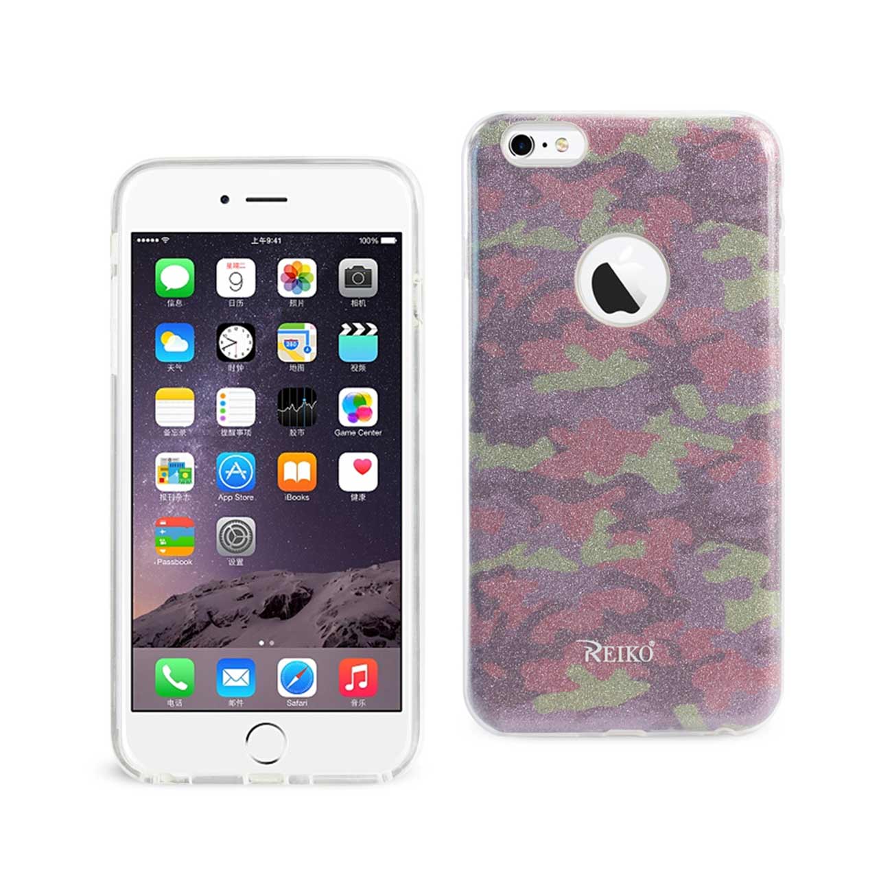 Case Hybrid Shine Glitter Shimmer iPhone 6 Plus/ 6S Plus Camouflage Purple Color