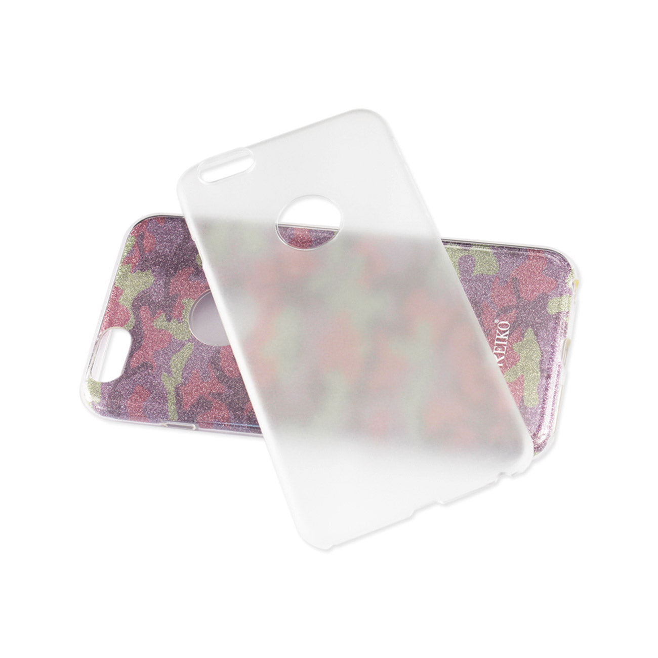 Case Hybrid Shine Glitter Shimmer iPhone 6 Plus/ 6S Plus Camouflage Purple Color
