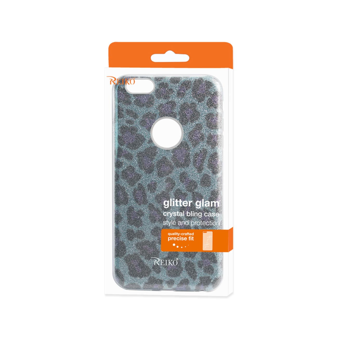 iPhone 6 Plus/ 6S Plus Shine Glitter Shimmer Leopard Hybrid Case In Blue
