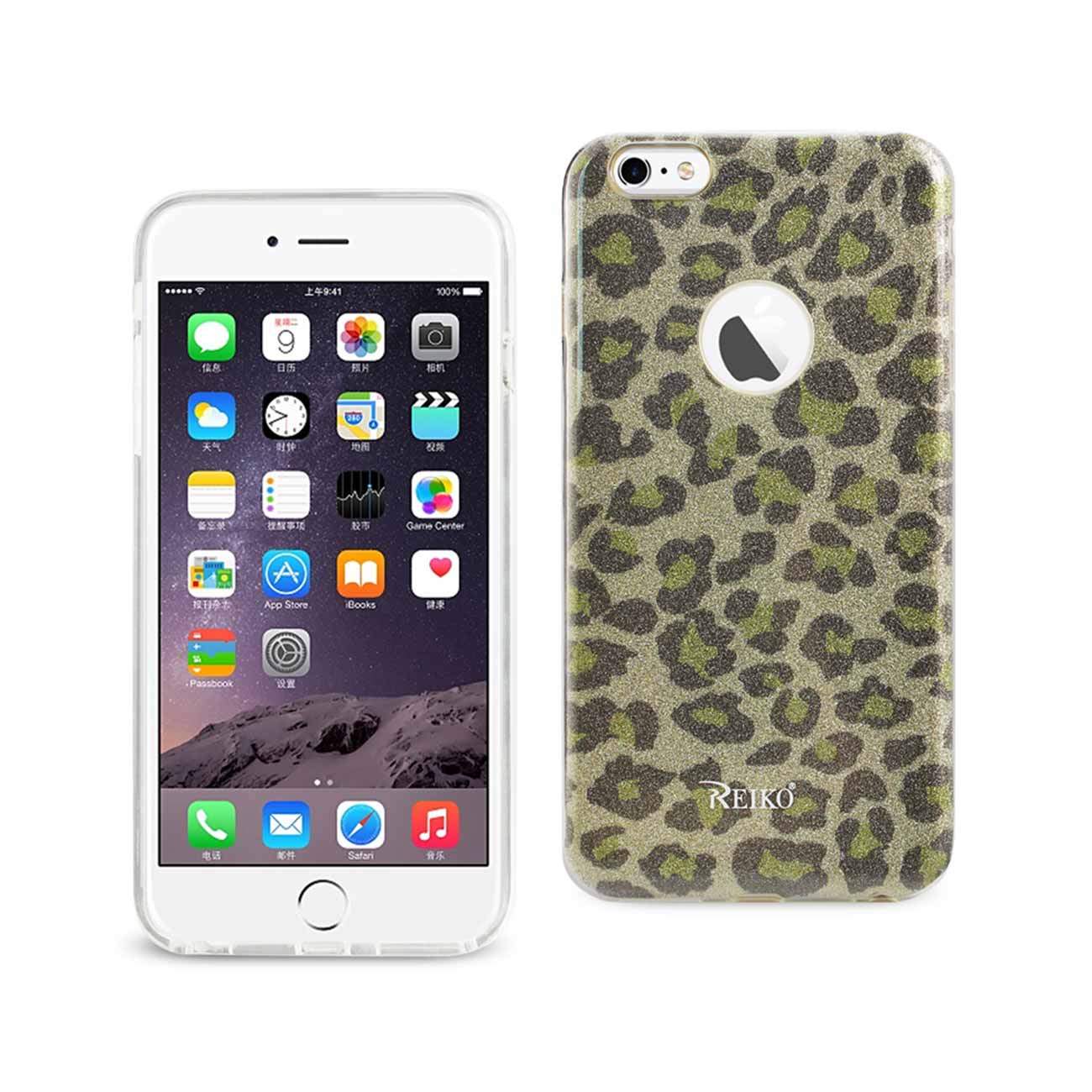Case Hybrid Shine Glitter Shimmer iPhone 6 Plus/ 6S Plus Leopard Gold Color