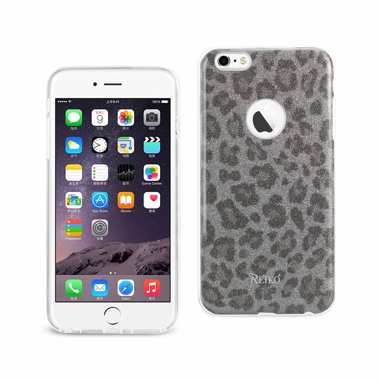 Case Hybrid Shine Glitter Shimmer Leopard iPhone 6 Plus/ 6S Plus Silver Color