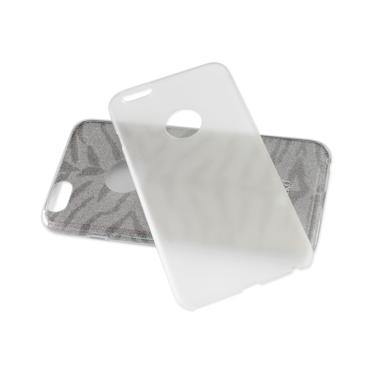 Case Hybrid Shine Glitter Shimmer Tiger Stripe iPhone 6 Plus/ 6S Plus Gray Color
