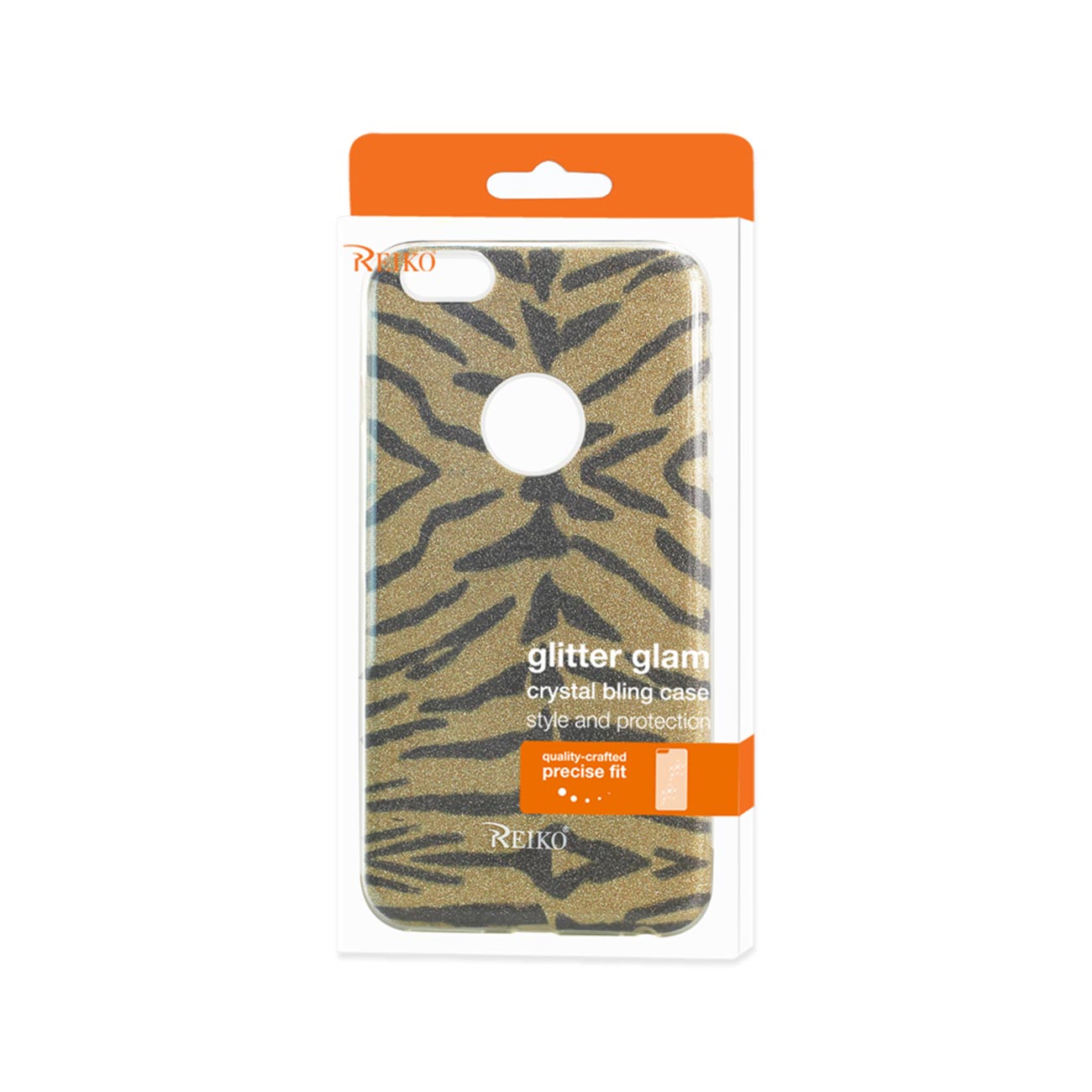 Case Hybrid Shine Glitter Shimmer Tiger Stripe iPhone 6 Plus/ 6S Plus Yellow Color