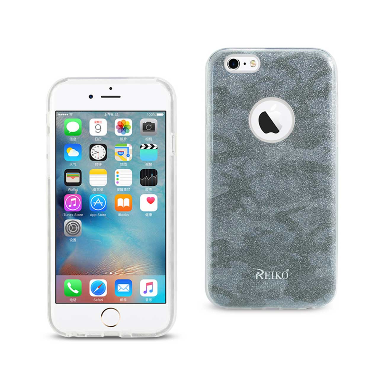 Case Hybrid Shine Glitter Shimmer Camouflage iPhone 6/ 6S Blue Color
