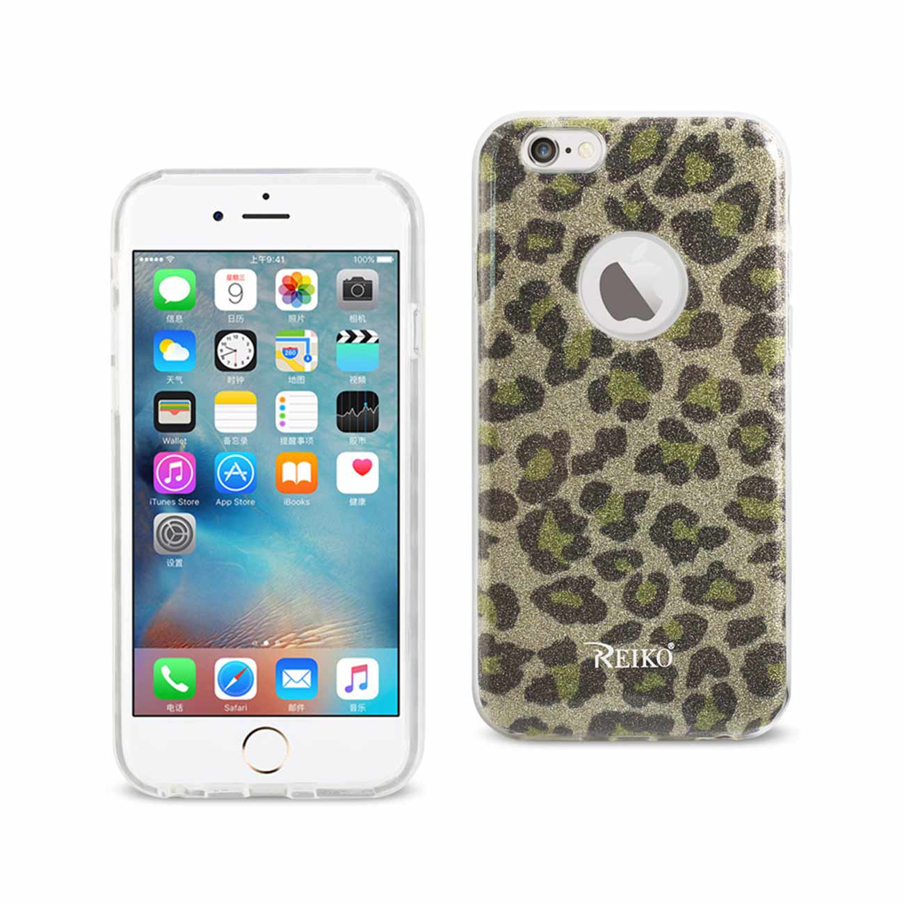 Case Hybrid Shine Glitter Shimmer Leopard iPhone 6/ 6S Gold Color
