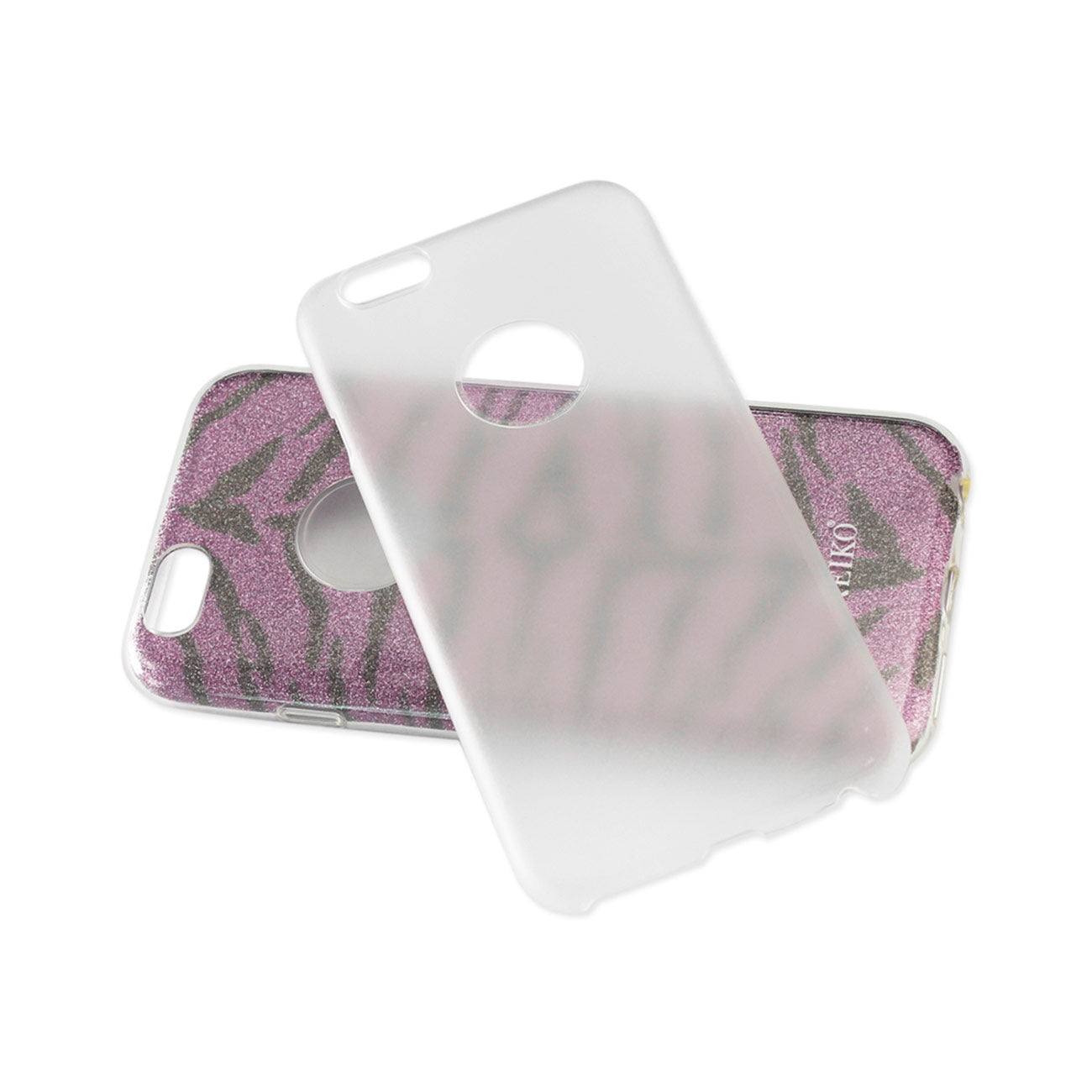 Case Hybrid Shine Glitter Shimmer Tiger Stripe iPhone 6/ 6S Purple Color