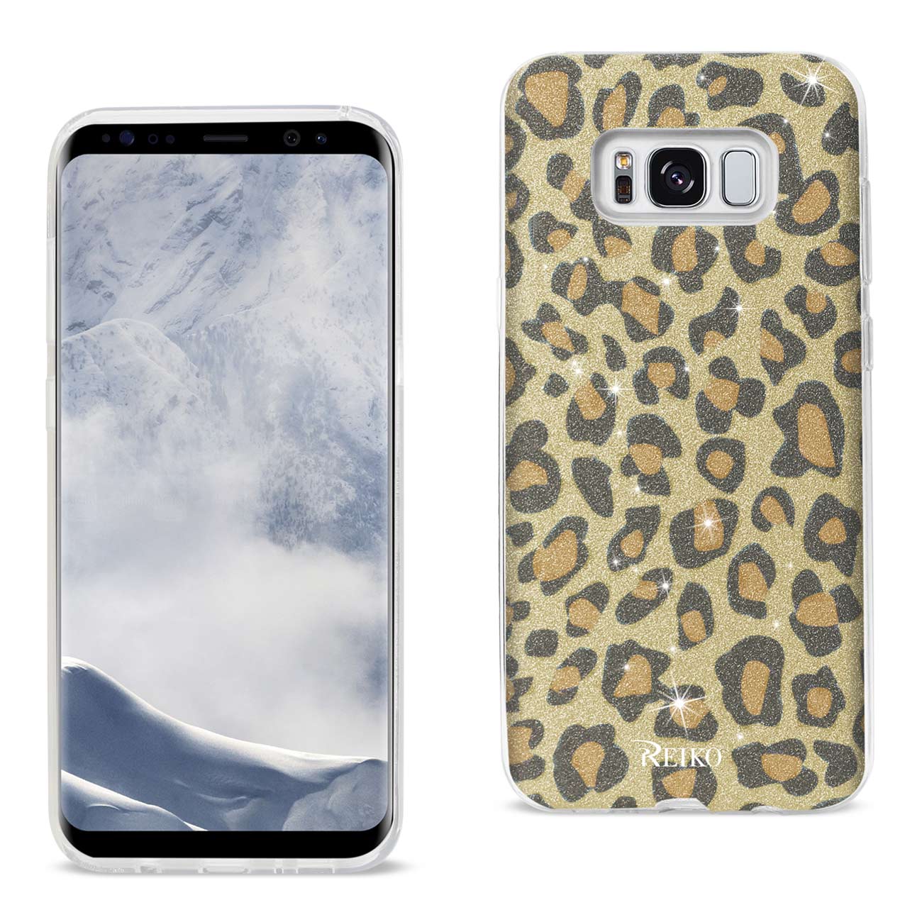Case Hybrid Shine Glitter Shimmer Leopard Samsung Galaxy S8 Edge / S8 Plus Gold Color