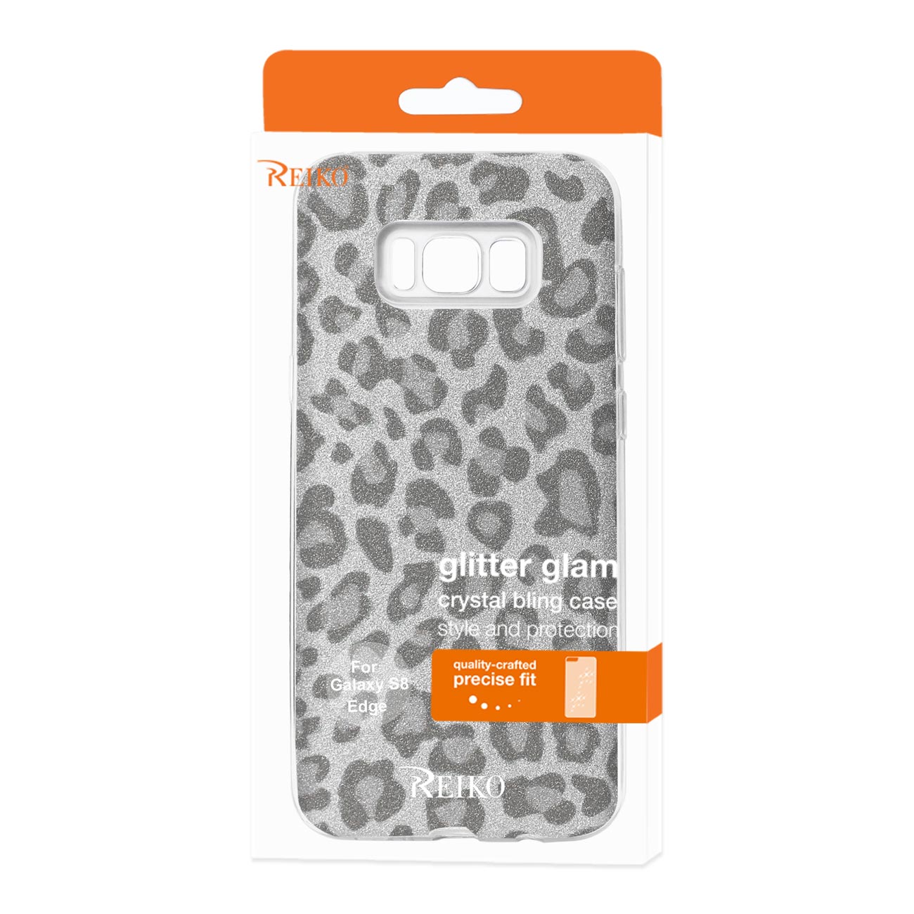 Case Hybrid Samsung Shine Glitter Shimmer Leopard Galaxy S8 Edge/ S8 Plus Silver Color