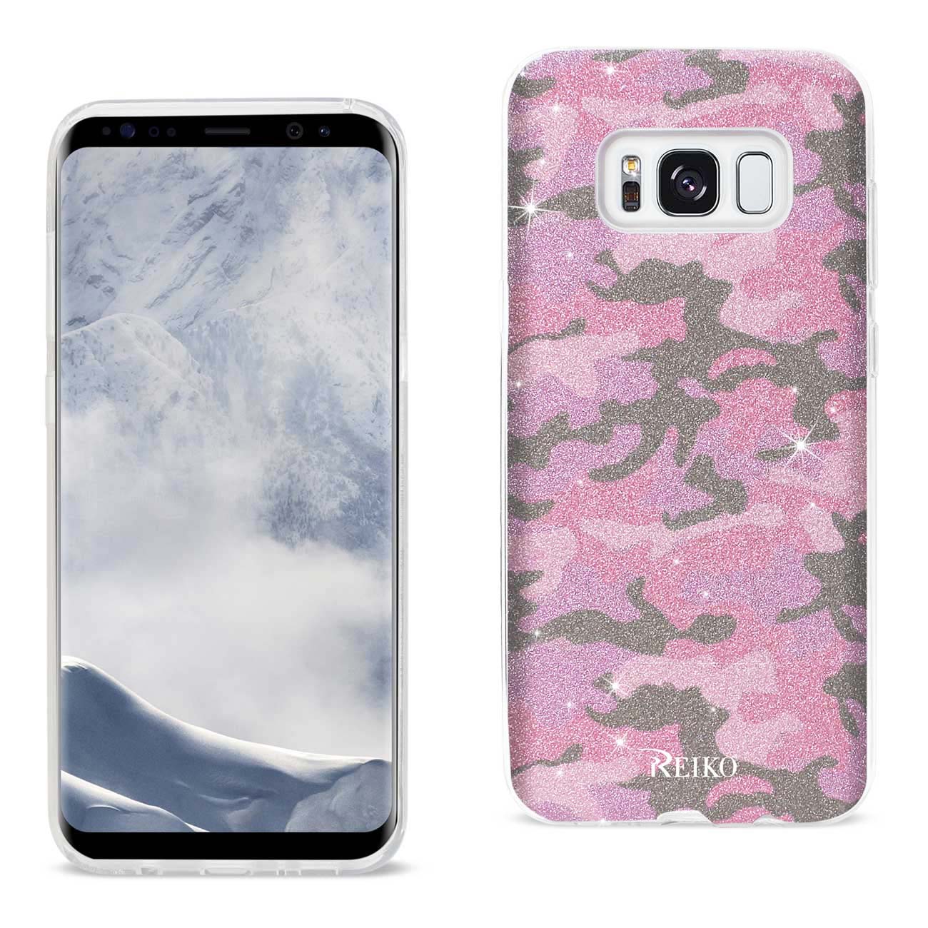 Case Hybrid Shine Glitter Shimmer Camouflage Samsung Galaxy S8/ SM Hot Pink Color