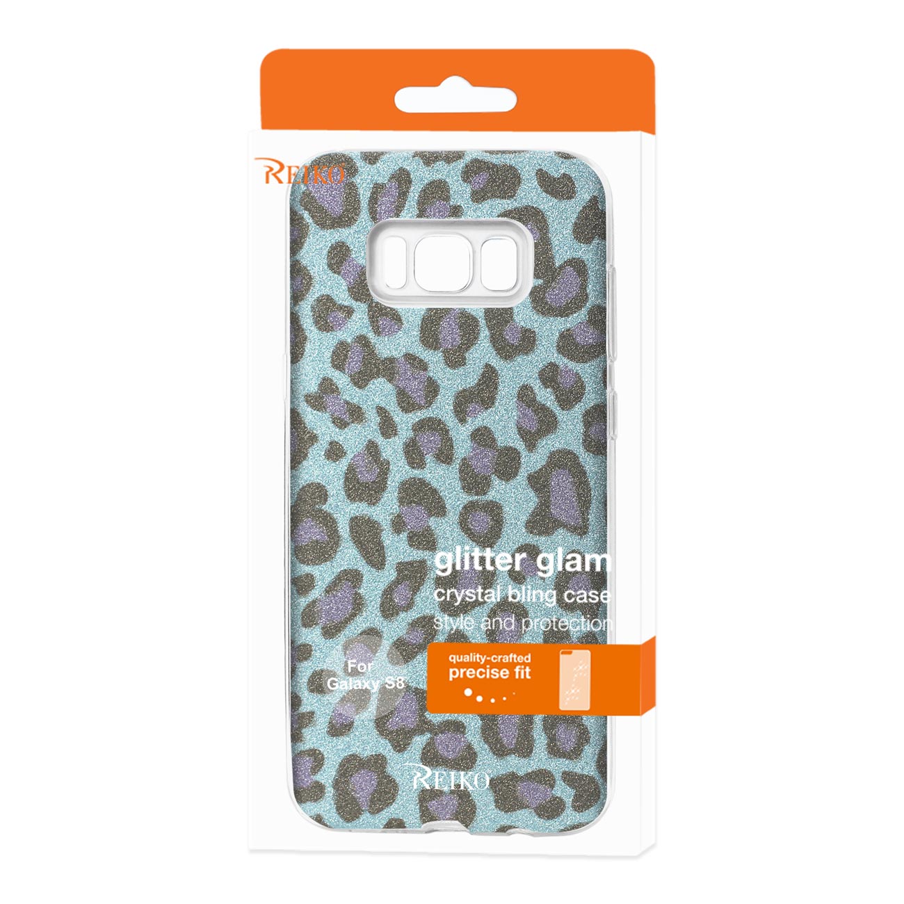 Case Hybrid Shine Glitter Shimmer Leopard Samsung Galaxy S8/ SM Blue Color