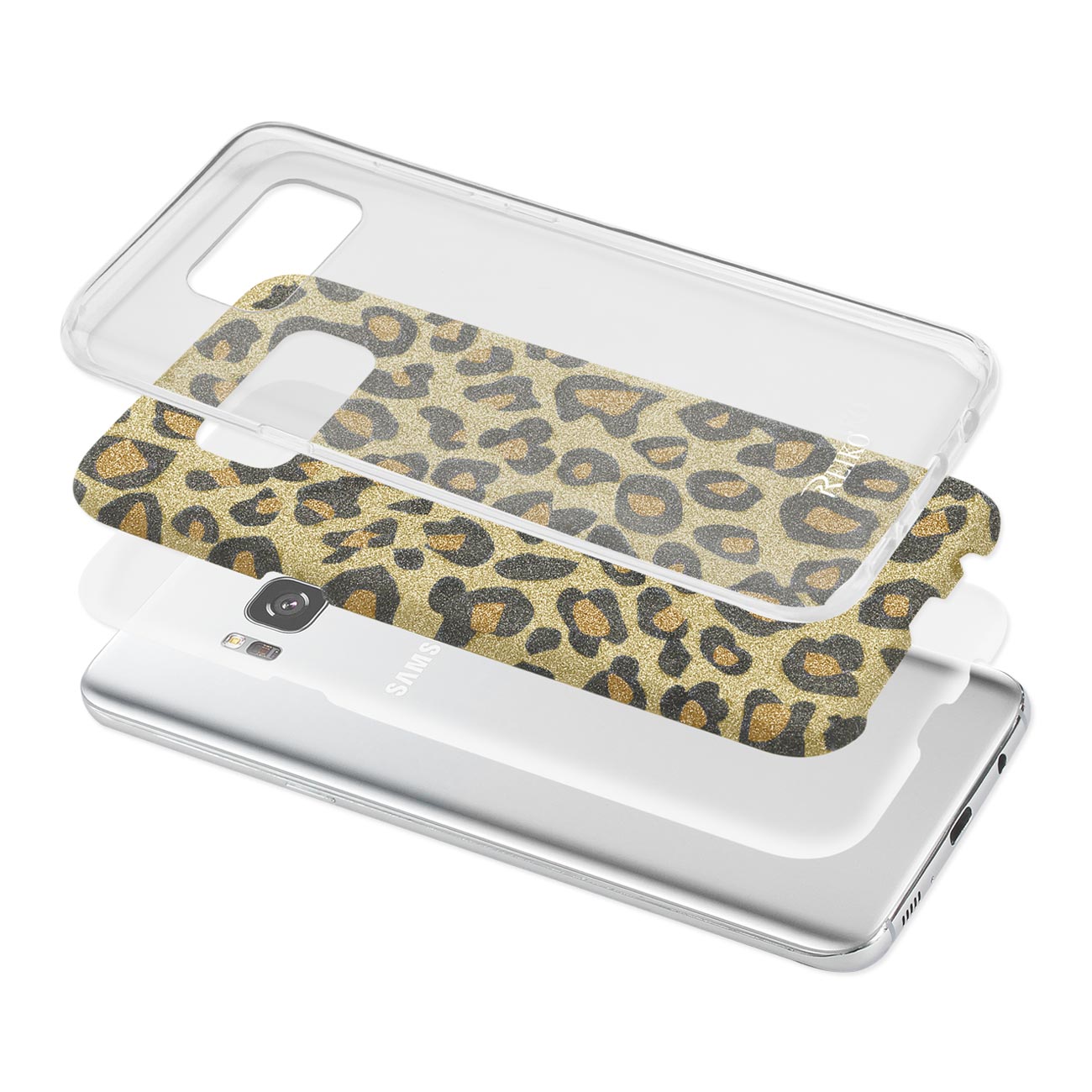 Case Hybrid Shine Glitter Shimmer Leopard Samsung Galaxy S8/ SM Gold Color