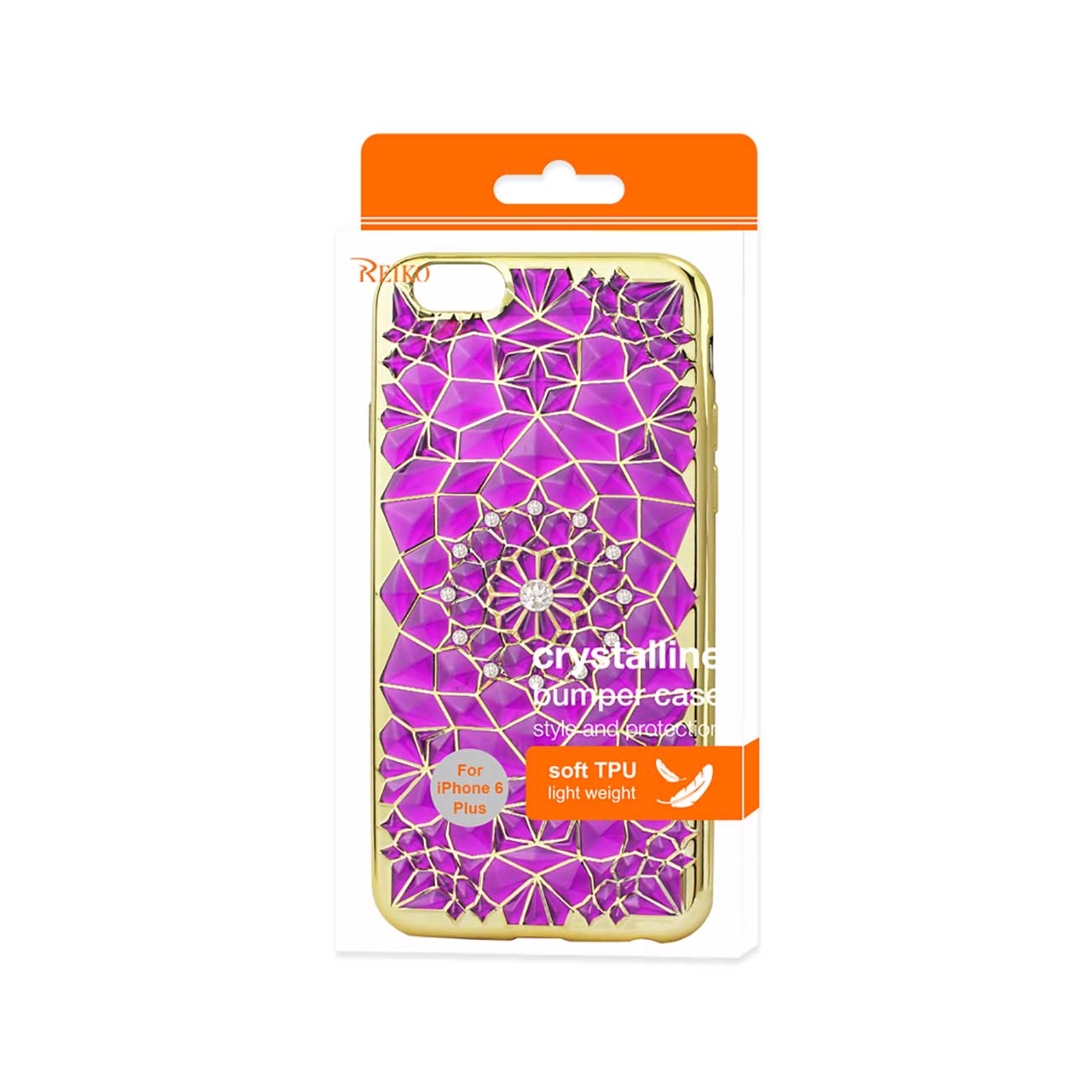 Case TPU Soft Sparkling Diamond Sunflower Design iPhone 6 Plus/ 6S Plus Purple Color
