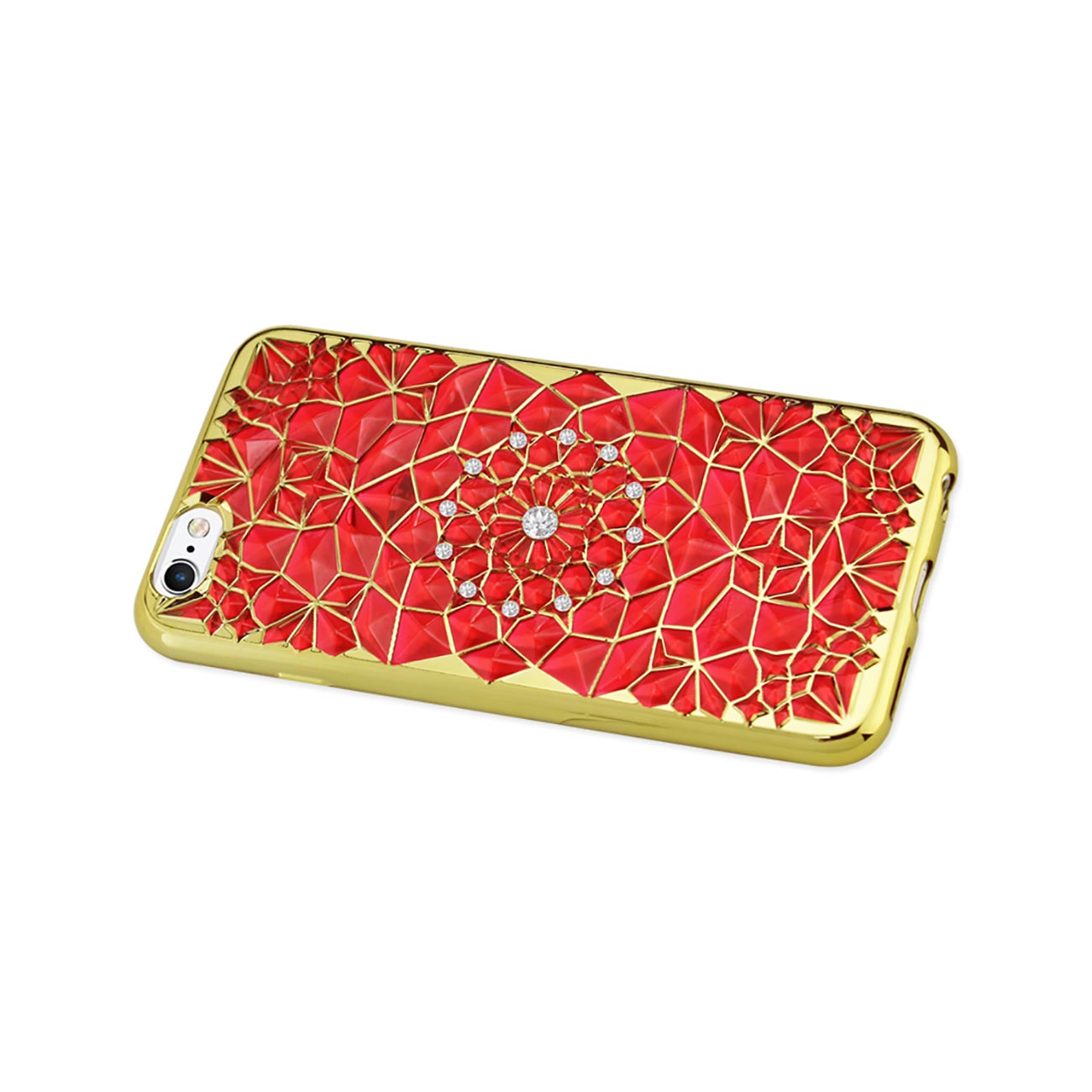 Case TPU Soft Sparkling Diamond Sunflower Design iPhone 6/ 6S Red Color